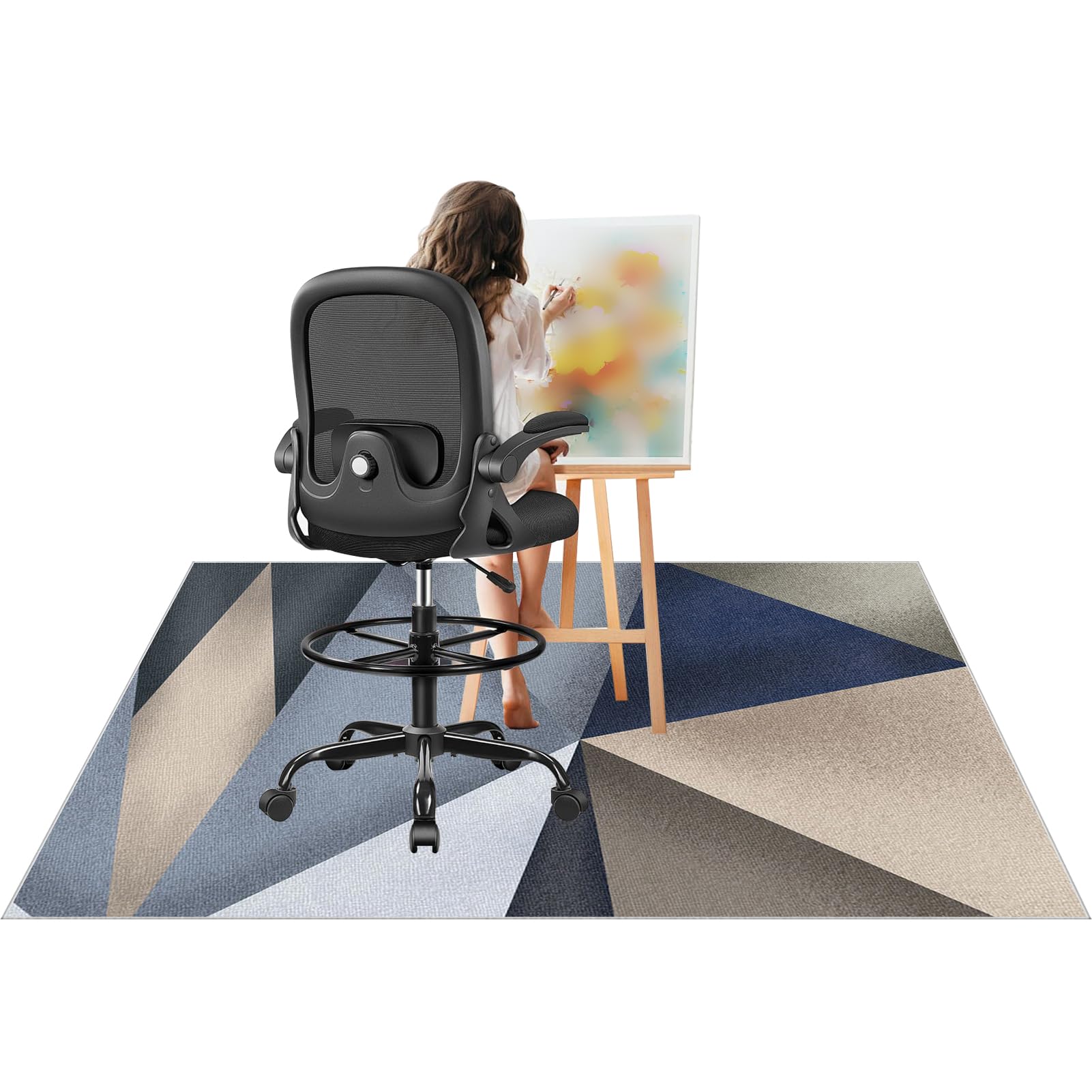 Tappeto Salvapavimento Antiscivolo, Tappeto Sedia Ufficio Gaming, Tappetino Protettivo per Sedia da Ufficio, Poliestere 4mm, Tappetino Pavimenti per Parquet e Piastrelle 150 x 210 cm