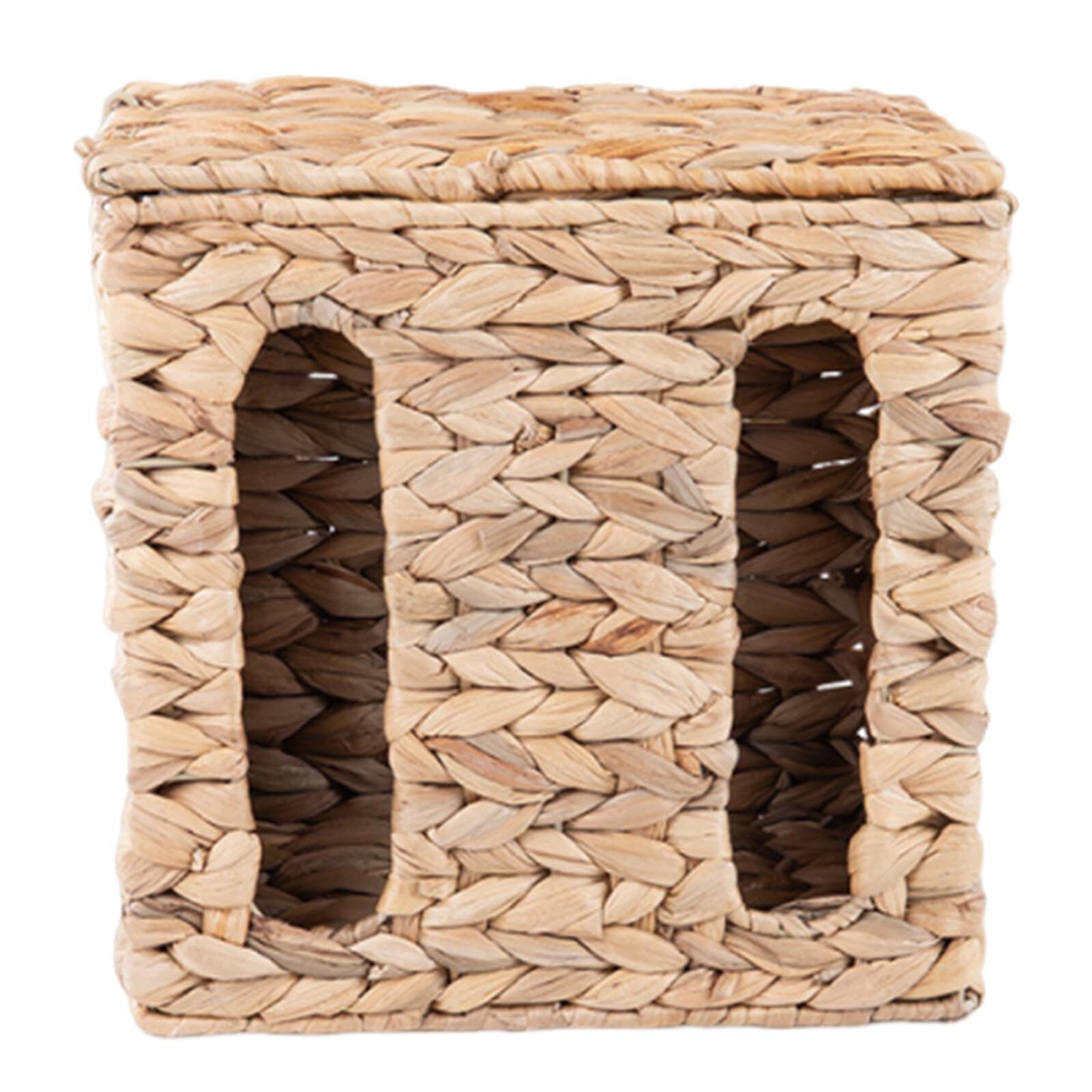 PRETYZOOM Distributeur de Sacs Poubelle en Fibre Naturelle avec Couvercle Mural pour Cuisine ou Bureau