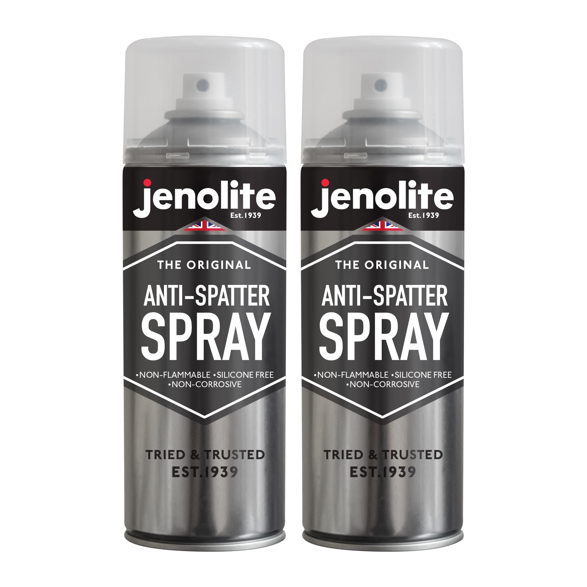 JENOLITE Welders Anti-Spatter Spray Aerosol | Non-Flammable | 2x500ml | Surface Protection - Prevents Adhesion of Welding Spatter | Silicone Free & Non-Corrosive