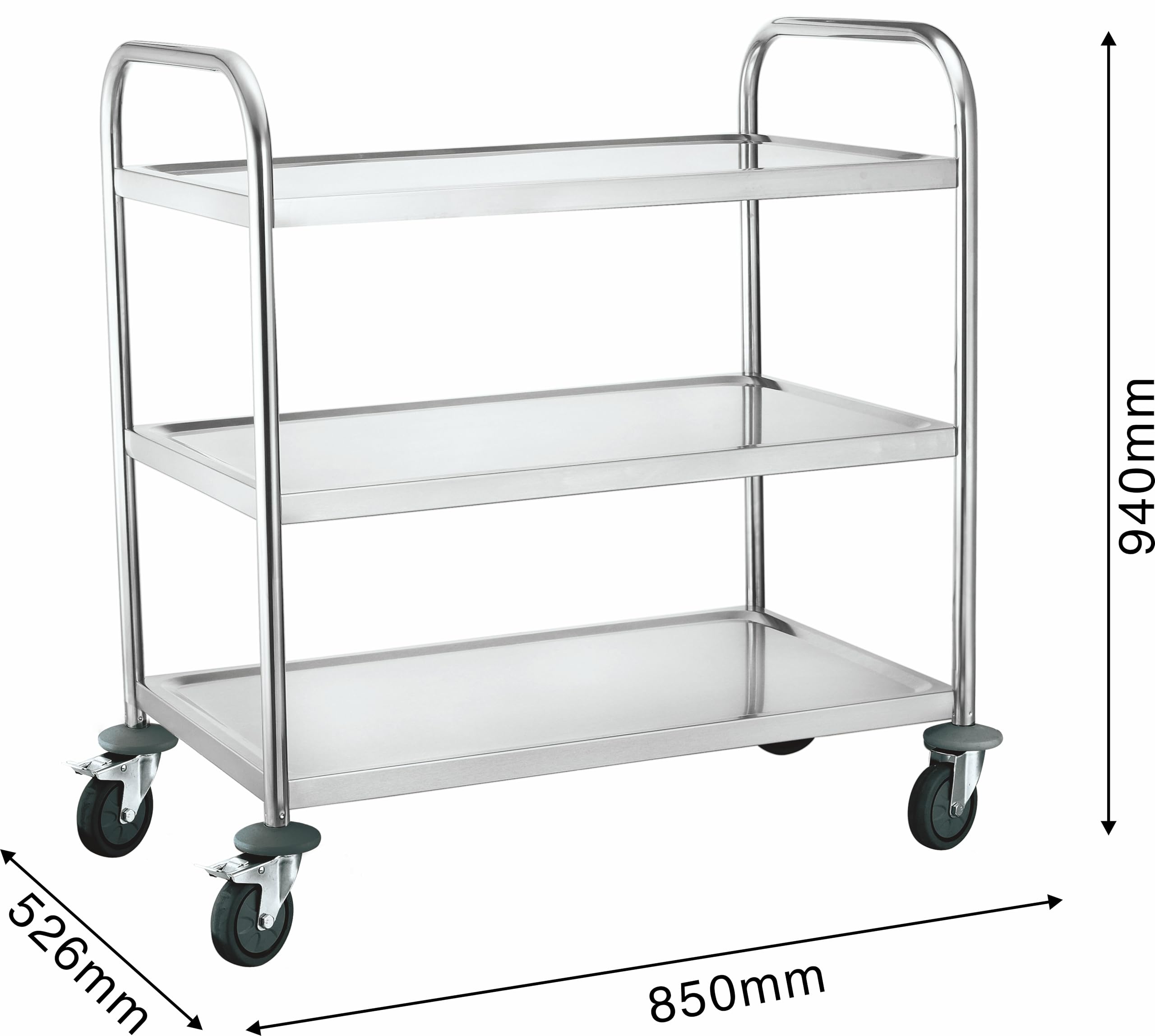 METRO Professional Servierwagen GST 2003, Edelstahl, 94 x 85 x 52.6 cm, silber