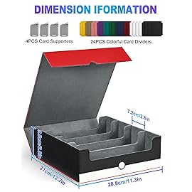 UAONO Card Storage Box for Trading Cards, 2400+ MTG Commander Deck Box With 24pcs Colorful Divider, Card Case Fits for Magic TCG PTCG Sports Game (Red&White)
