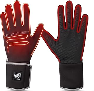 SAVIOR HEAT Guantes Calefactables para Hombre Mujer, 7.4V 2200mAh Batería Recargable Electrónica Guantes, 3 Niveles de Calentamiento Finos Guantes para Invierno Moto Esquiar Escribir Conducir Correr