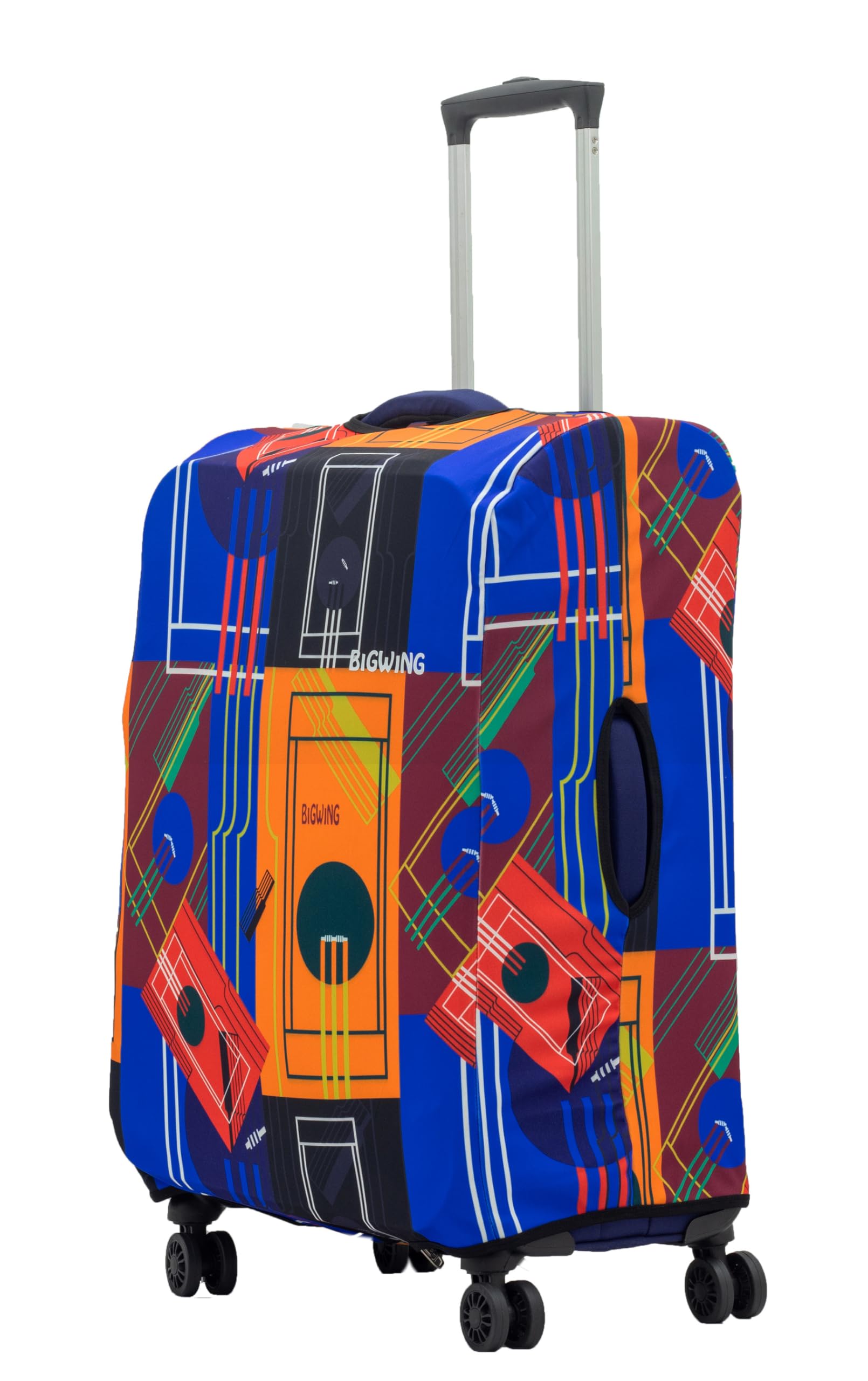 BIGWINGPolyester Fabric Cricket Multicolour Print Large Size (28' Inch) Protective Soft Luggage Trolley Bag Cover (Fits Only On Fabric/Soft Trolley Bag)