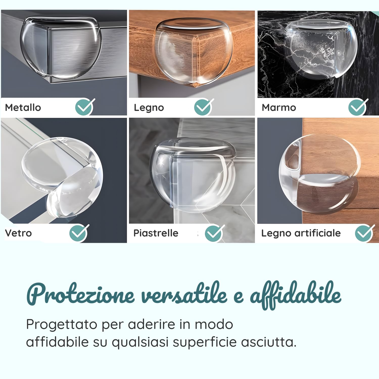 BEARTOP Protezioni per Angoli - Adesivo Forte - Protegge Bambini e Anziani - Rimozione senza Residui - Trasparente e Discreto - Protezione per Tavolo