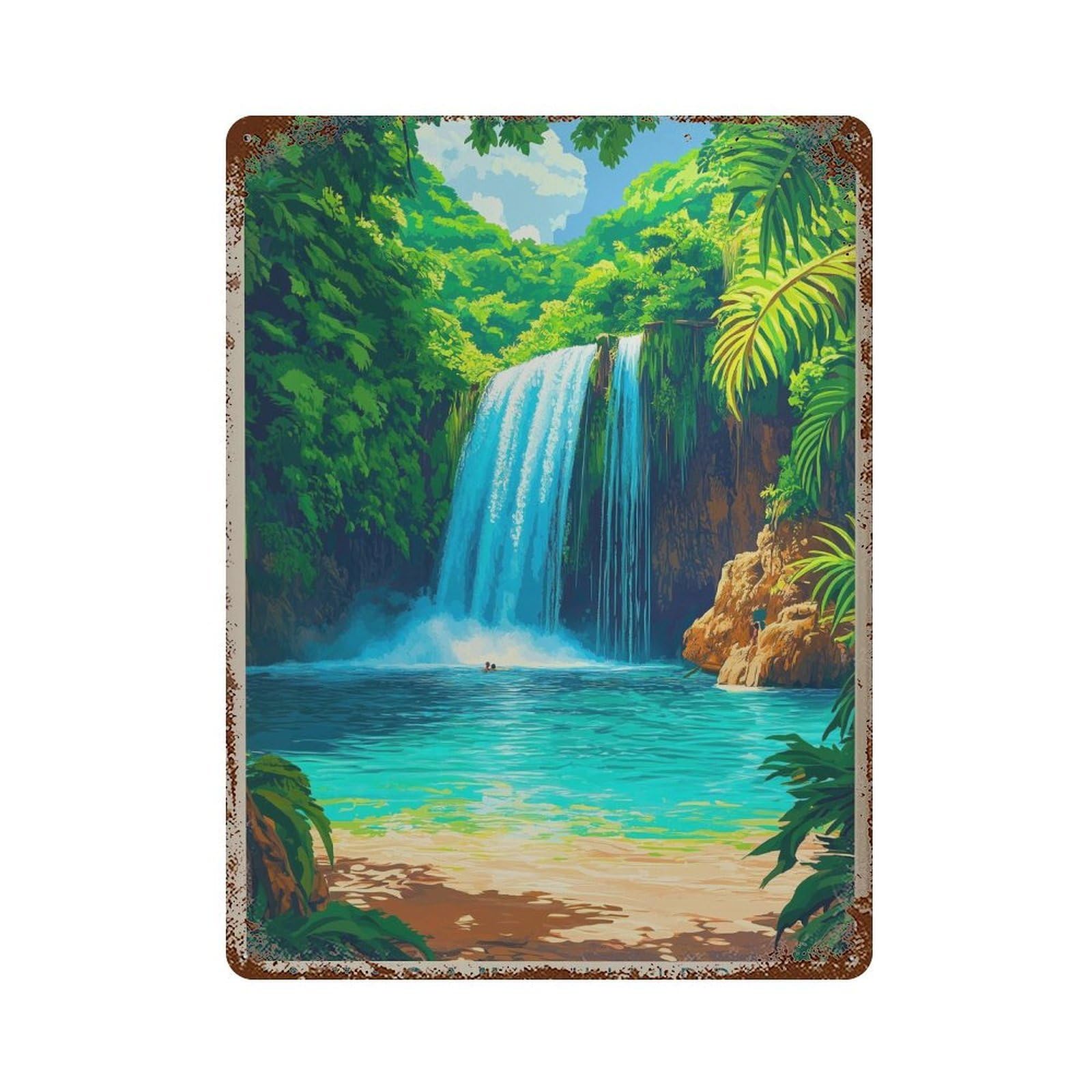 xiaoxiaoshen Kawasan Waterfalls Travel Philippines (2) Wall Decor Art Metal Tin Poster Modern Home Decor Art Home Bar Shop Decorations Vintage Sign 40x30cm