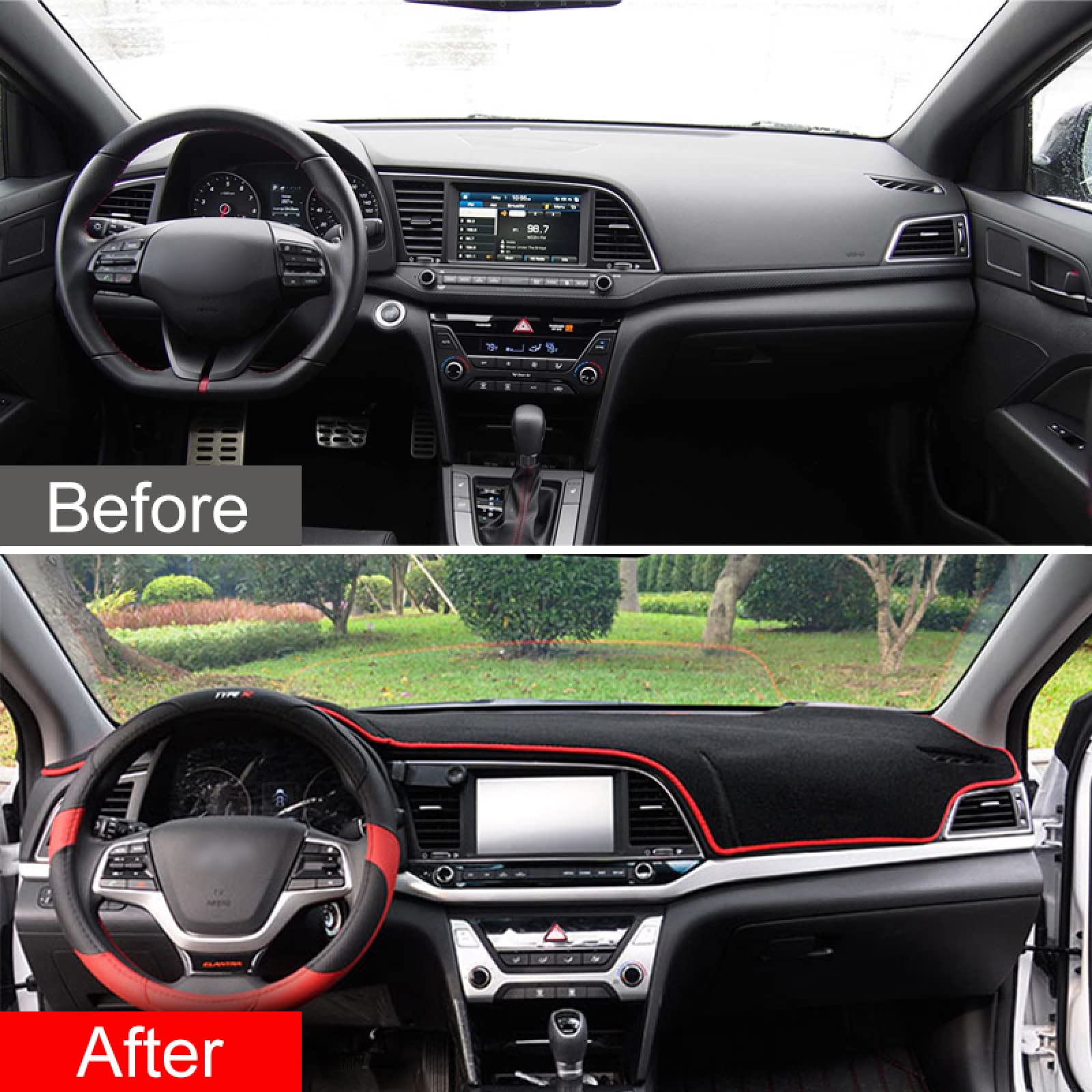 Dla Hyundai Elantra 2016 2017 2018 2019 2020, Ad osłona deski rozdzielczej samochodu mata unikaj światła osłona przeciwsłoneczna Pad Panel przyrządów akcesoria do dywanów
