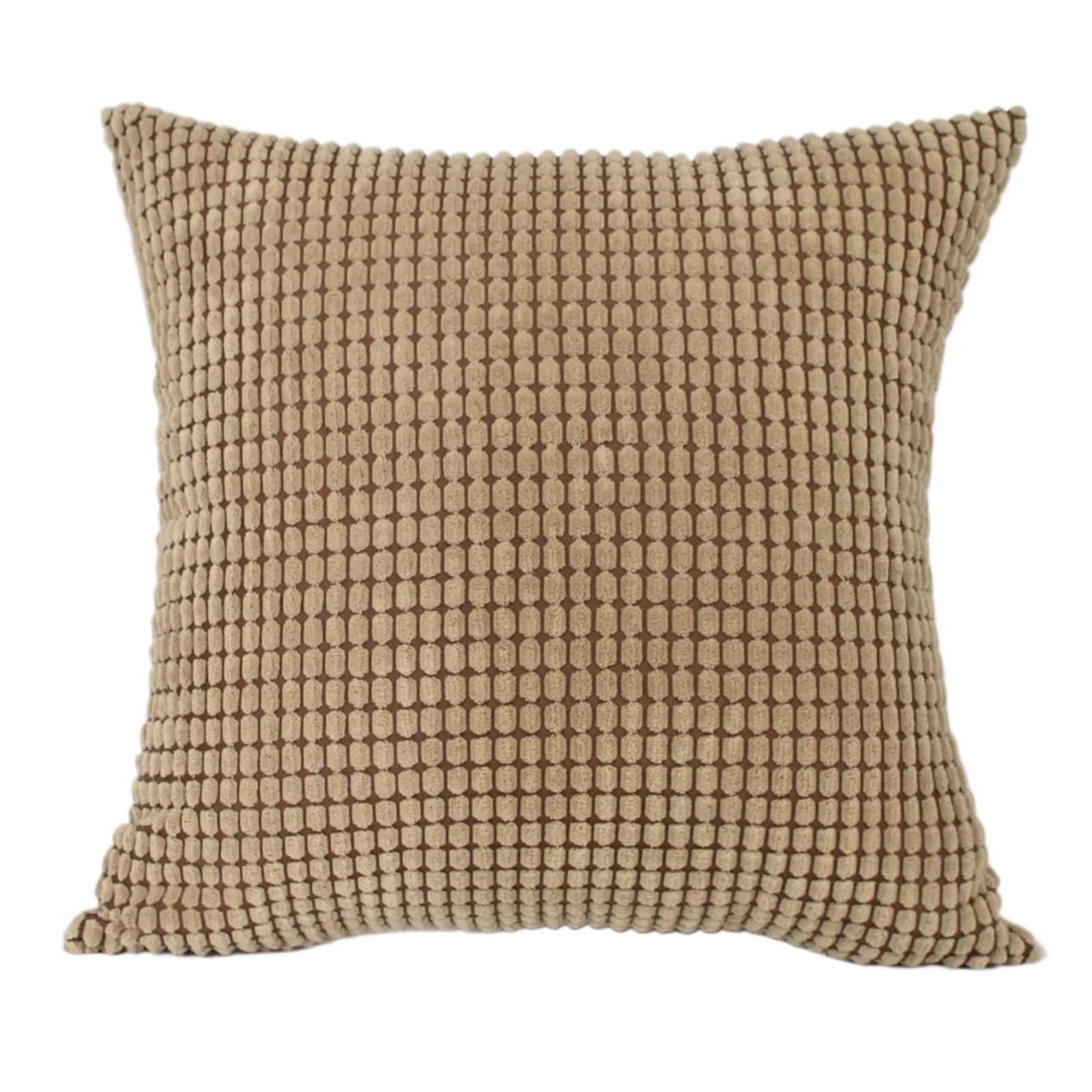 BFLCWSTD Cushion Covers Corduroy Big Corn Kernel Plush Cushion Cover Sofa Pillow Home Bed Decoration(Brown)