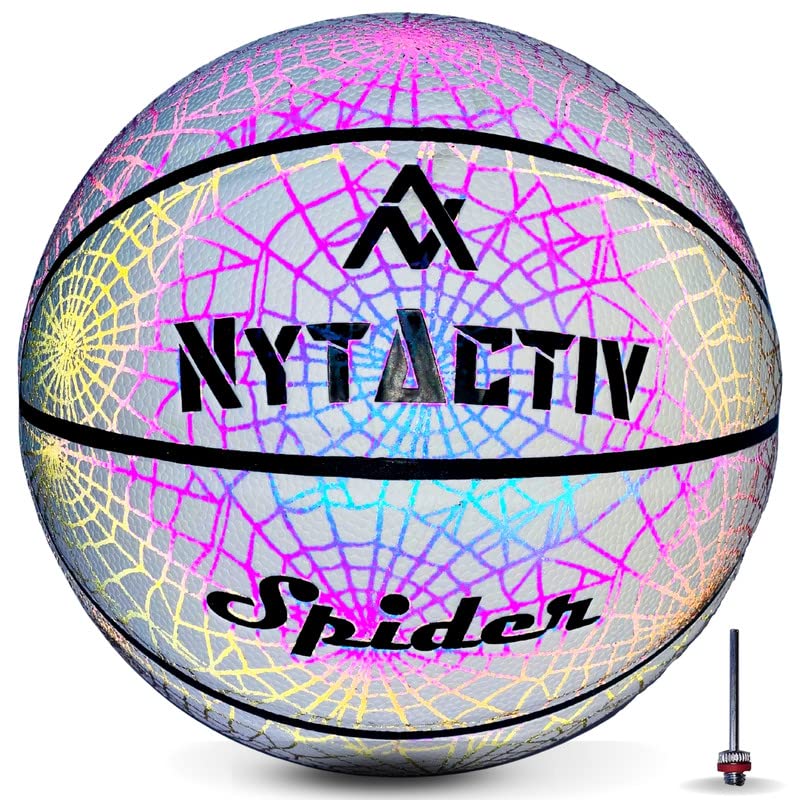 See full amazon price history chart for NytActiv Basketball Size 6 Professional Basketballs for Outdoor Indoor Training Reflective Glowing Basket Ball Size 6 for Players Basketball with Free Air Needle for Men Women Kids (6, White Spider) NytActiv Basketball Size 6 Professional Basketballs for Outdoor Indoor Training Reflective Glowing Basket Ball Size 6 for Players Basketball with Free Air Needle for Men Women Kids (6, White Spider) (B0BQR2LM9C) Amazon Price History, Amazon Price Tracker