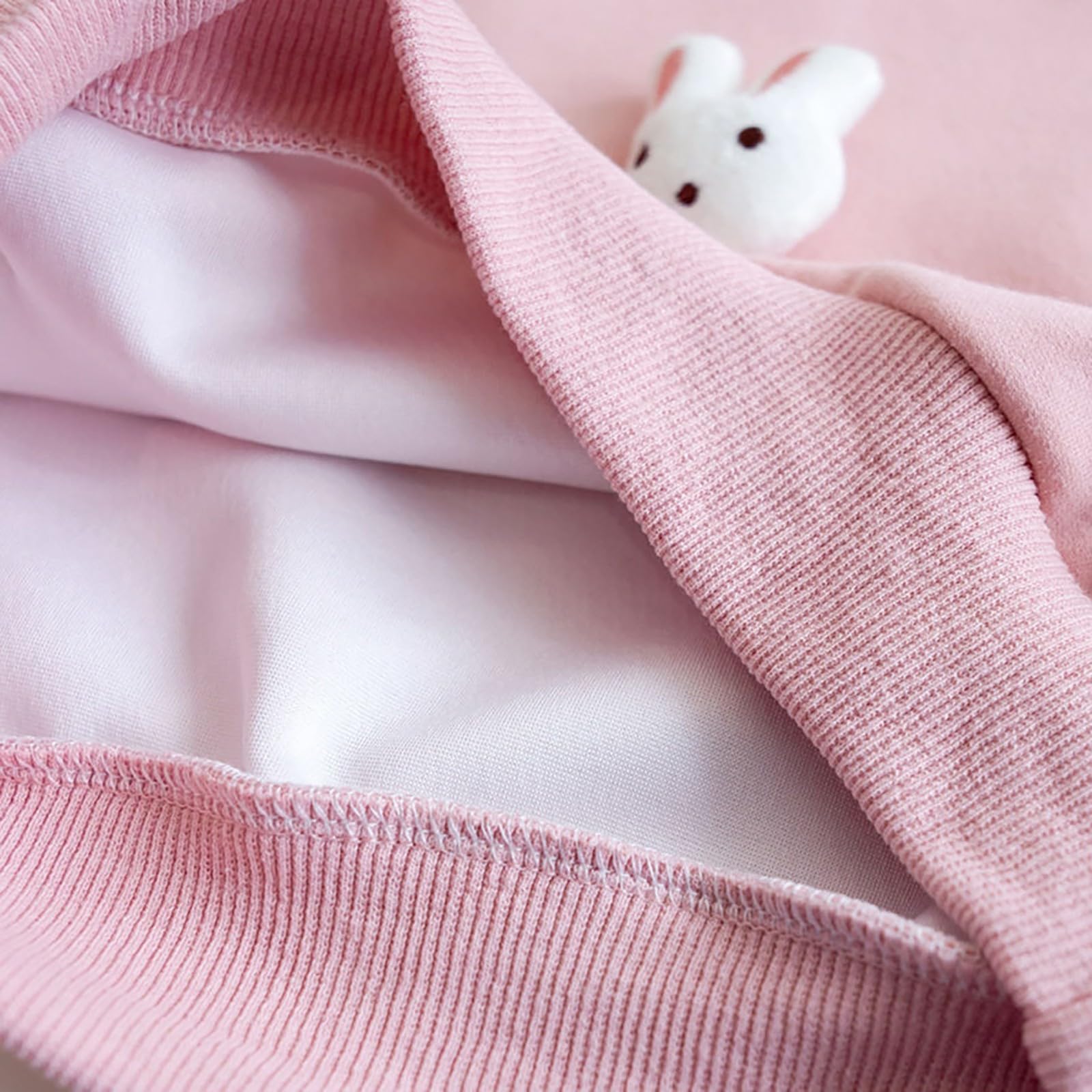 Cute Sweatshirt Babymädchen mit 3D Hase Pullover Kinder Kawaii Sweatjacke ohne Kapuze Hoodie Langarm Pulli Rundhals Lässig Oberteile Baumwolle Kleidung