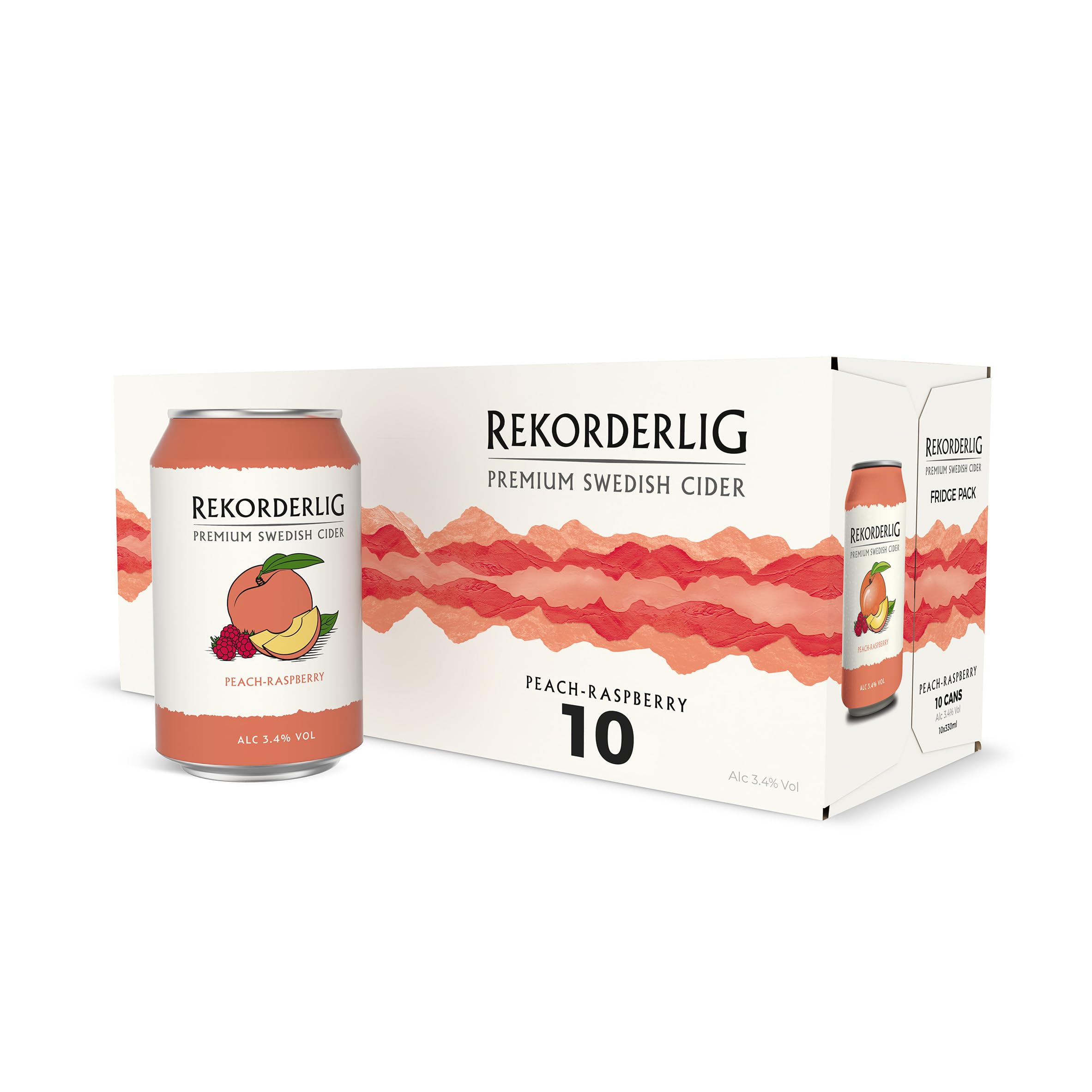 Rekorderlig Peach & Raspberries Cider 10 x 330 ml (cans)