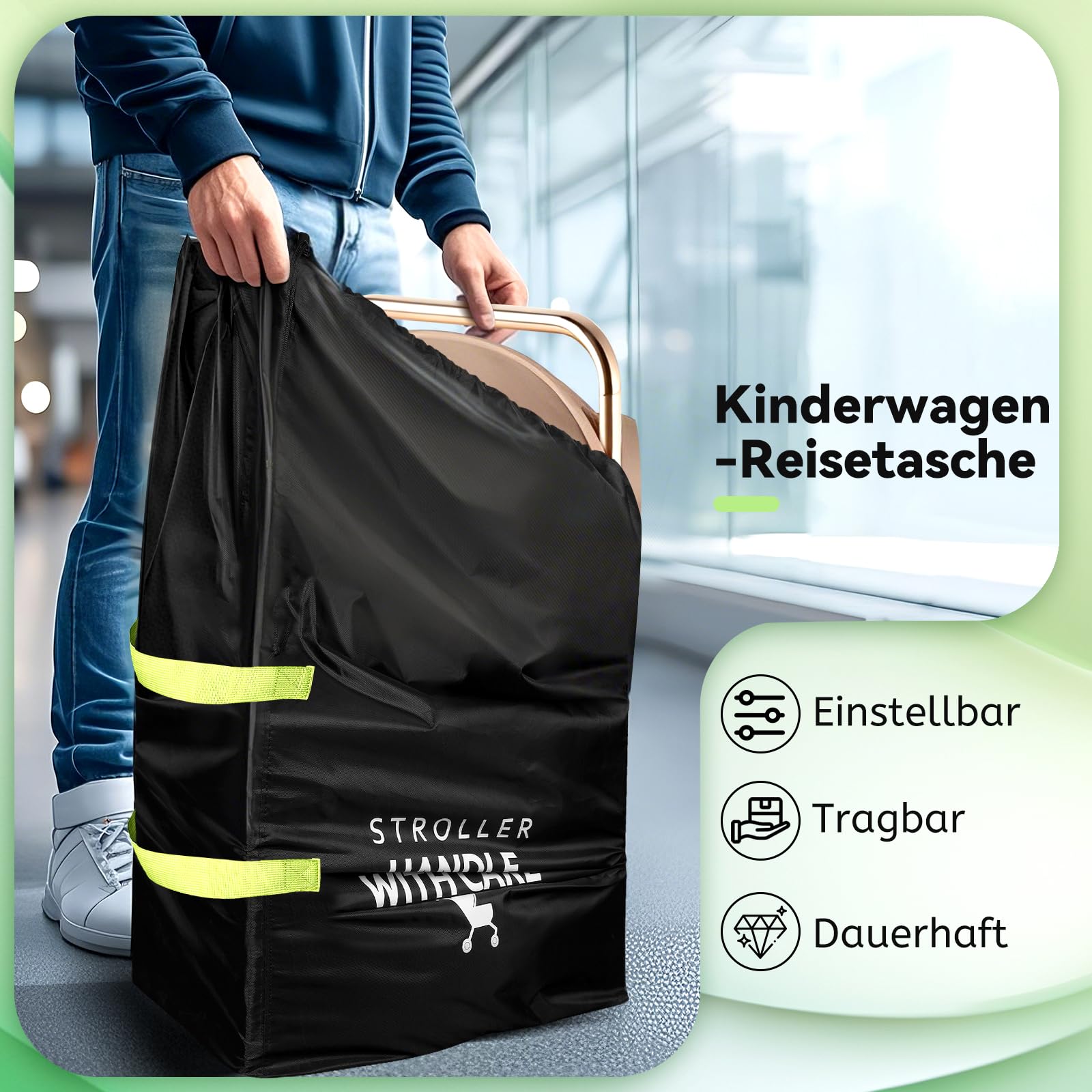 Guisapue Borsa per il trasporto Stroller, Copertura protettiva per il commercio di grande capacità, copertura protettiva per passeggino permanente accessori per passeggino Aircraft per Cybex Maxi Hack