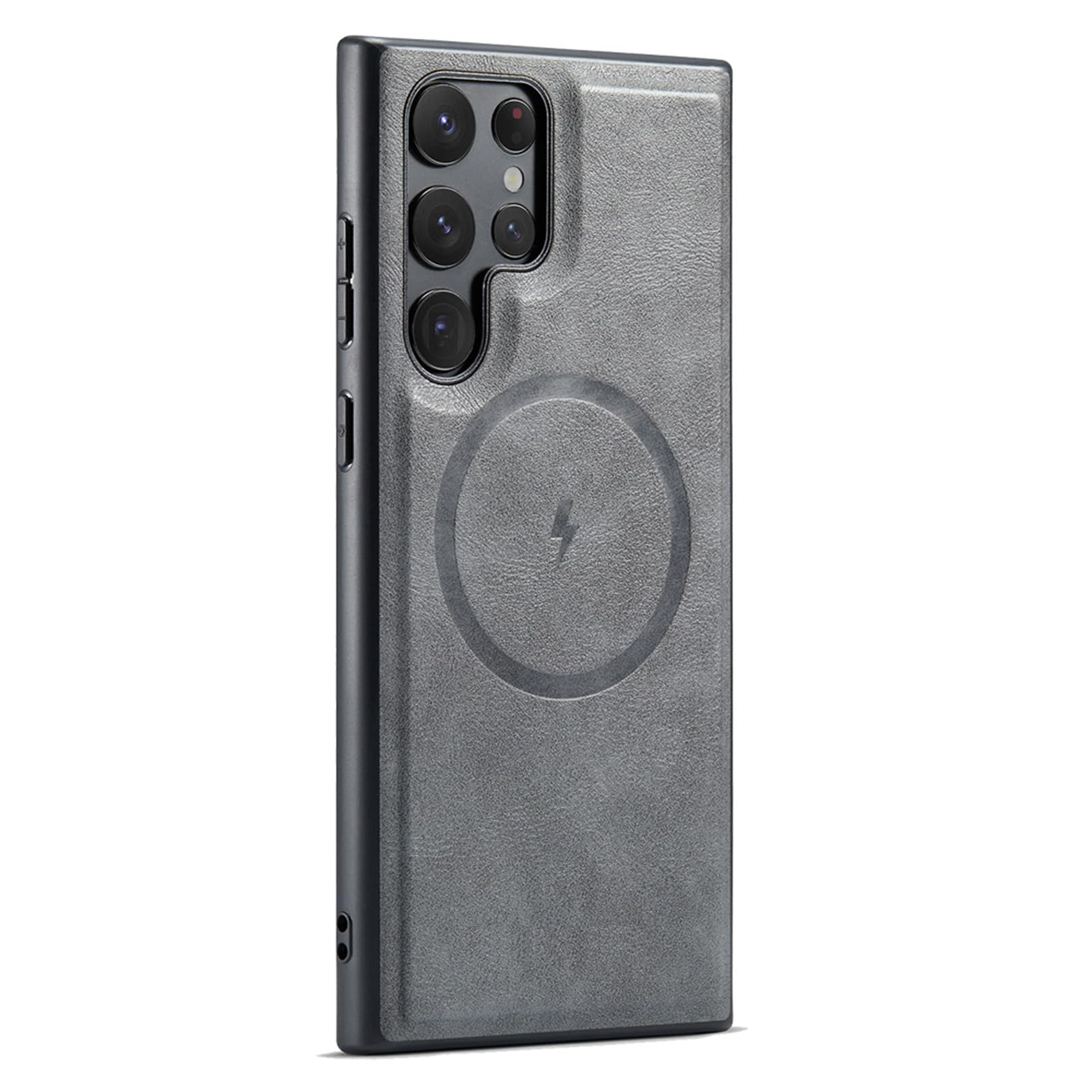 Magnetyczne etui do Samsung Galaxy S25 Ultra/S25 Plus/S25, skórzane etui do ładowania bezprzewodowego z uchwytem na karty, magnetyczne etui, szare, S25