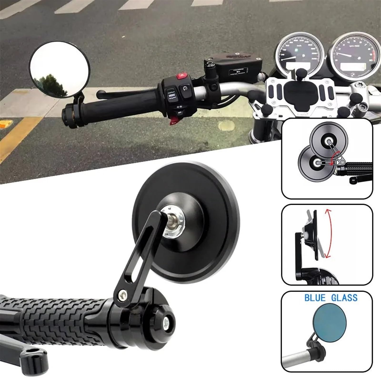 Specchietti Moto Per BMW R Per NineT Per S1000RR S1000R Moto Bar End Specchi Retro Manubrio Punta Retrovisore Di Alluminio Di CNC Moto Specchietti
