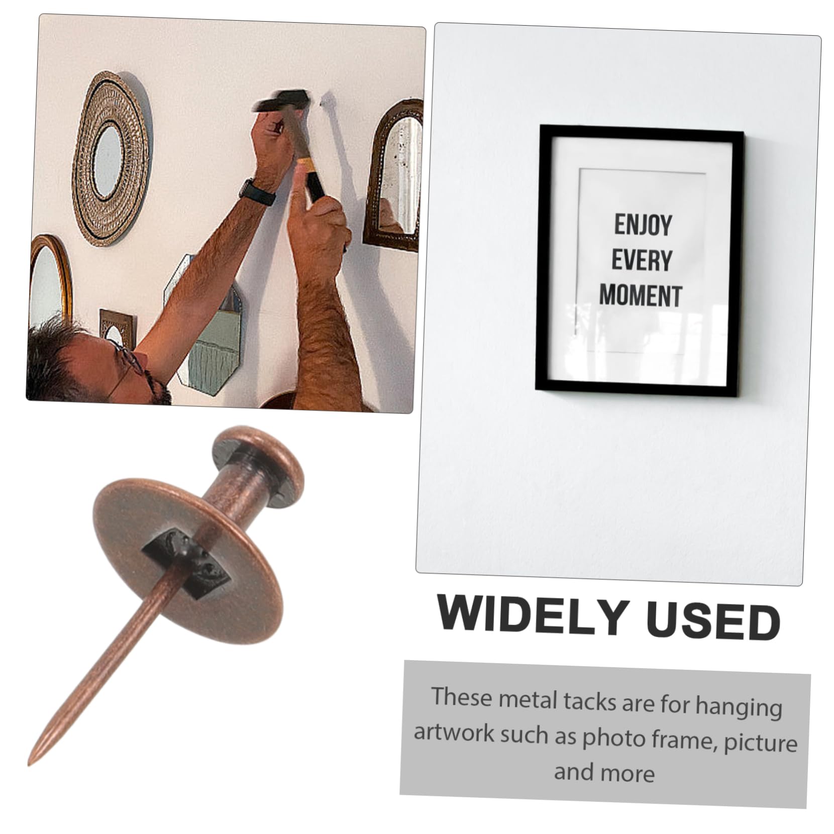 Mikikit 80pezzi Chiodi Da Muro Per Appendere Chiavi e Facili Da Installare Design Elegante Antico Per Decorazioni e Organizzazione Domestica