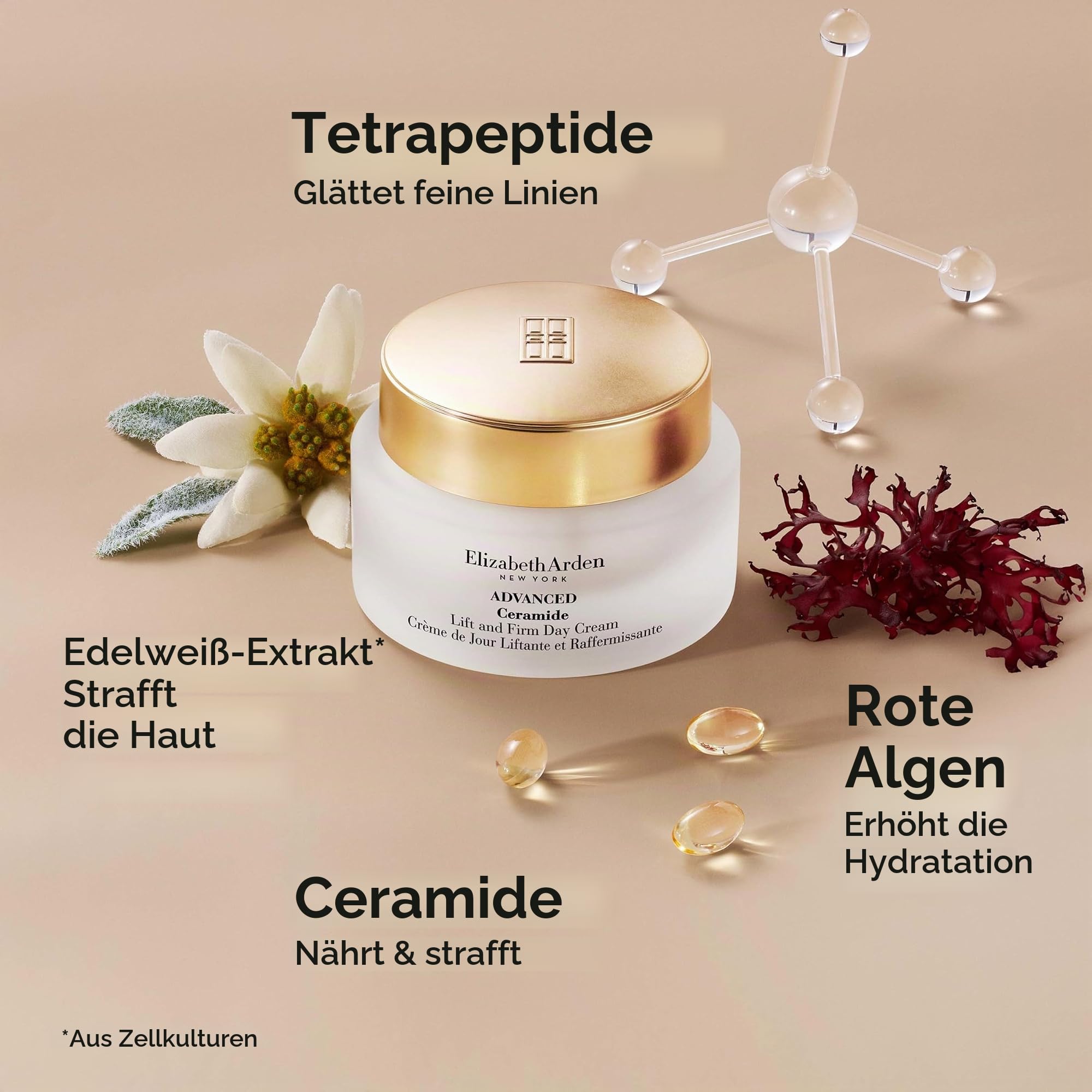 Elizabeth Arden - Advanced Ceramide – Liftende und straffende Tagescreme für das Gesicht – Hautpflege gegen Falten und Anti-Aging – feuchtigkeitsspendende Gesichtspflege, 50 ml