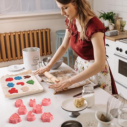 Vista 66 de Juego de cortadores de galletas de unicornio de 8 piezas con sellos de émbolo, sellos en relieve de cabeza de unicornio para hornear galletas