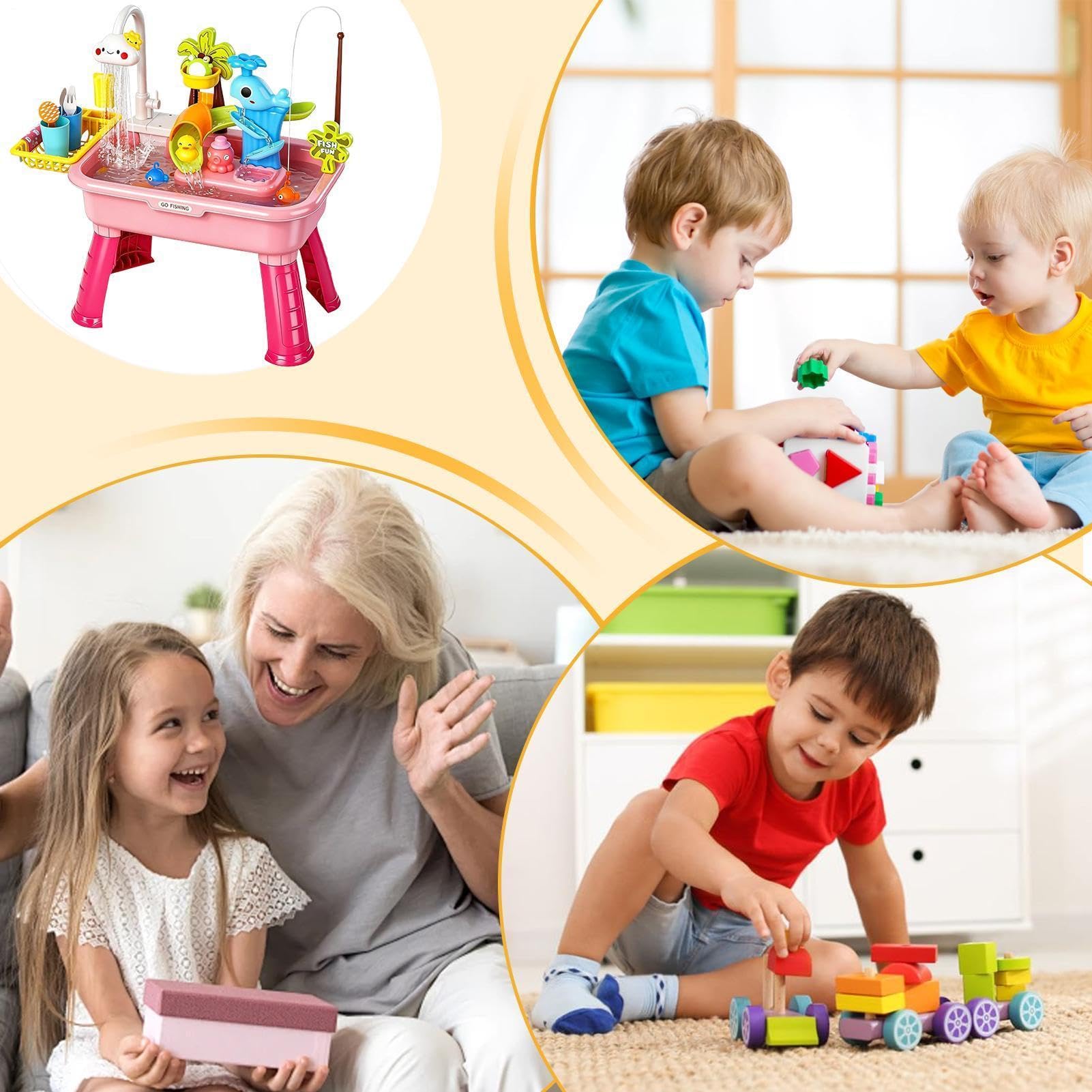 Giocattolo Con Acqua Corrente Divertente Tavolo Attività Elettrico Wahle | Giochi Di Pesca Finti Per Bambini 1-5 Anni Di Ruolo Asilo Scuola 'Infanzia Giardino