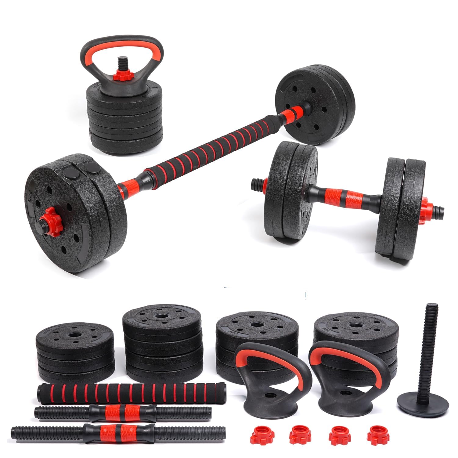 Dumbbell Barbell Kettlebell Weight Set 30kg