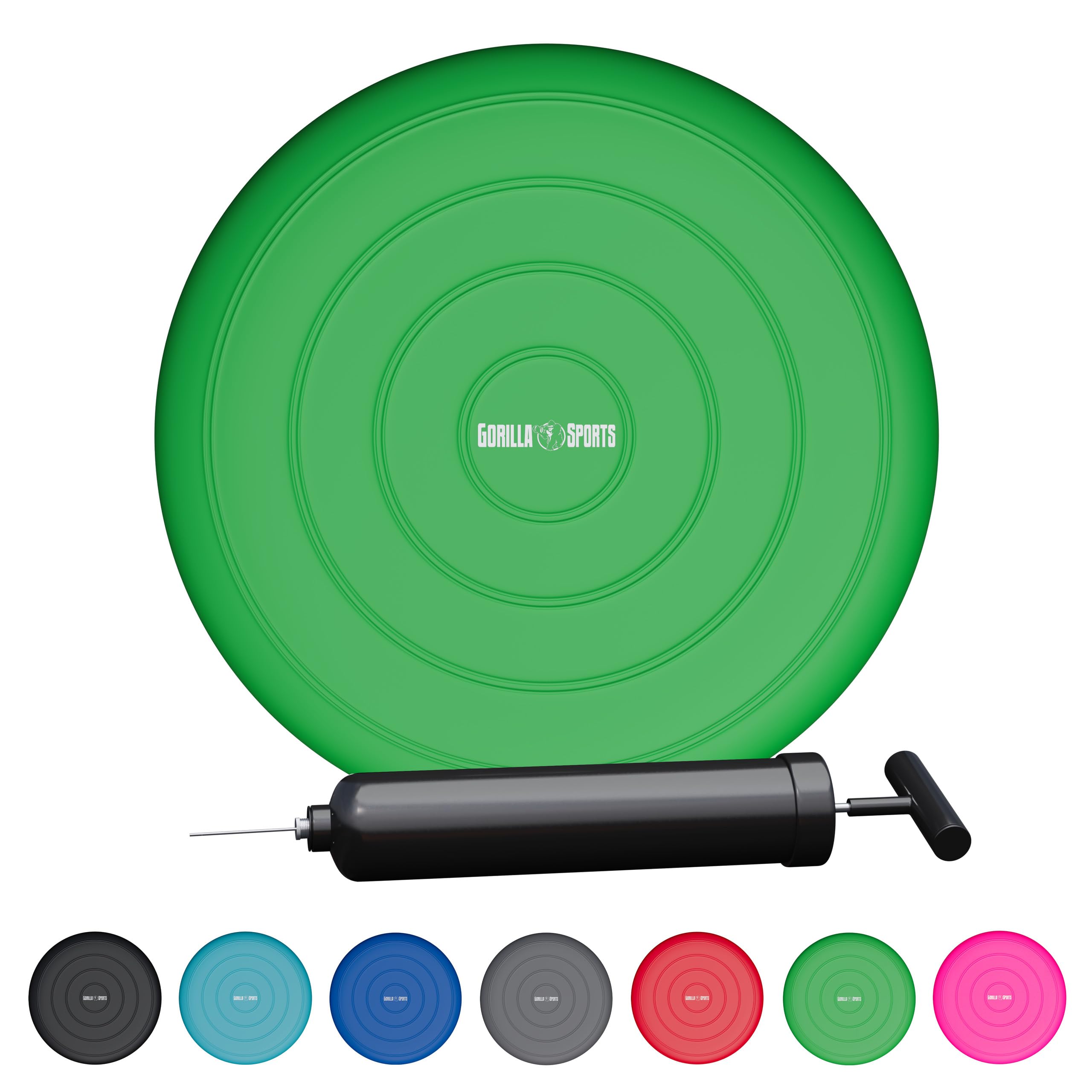 Gorilla Sports® Cuscino Propriocettivo - con Pompa, Gonfiabile, 33 cm, Anti Scoppio, in 9 Colori - Cuscino Balance, per Equilibrio, Stabilità, Coordinazione, Fisioterapia, Fitness, Allenamento, Yoga