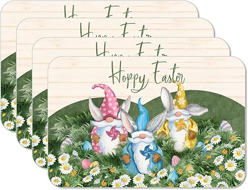 Miniatura 14 de CounterArt Candy Hearts - Juego de 4 manteles individuales de plástico flexible de fácil cuidado, fabricado en los Estados Unidos, sin BPA, se Rosa,