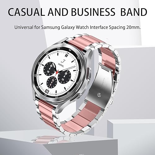 Vista 43 de GOLDTOLUCK Stainless Steel Band Compatible with Samsung Galaxy Watch 8 7 6 5 4 Classic FE Pro 40mm 44mm 46mm 43mm 47mm 45mm 42mm 20mm Men Women Negro