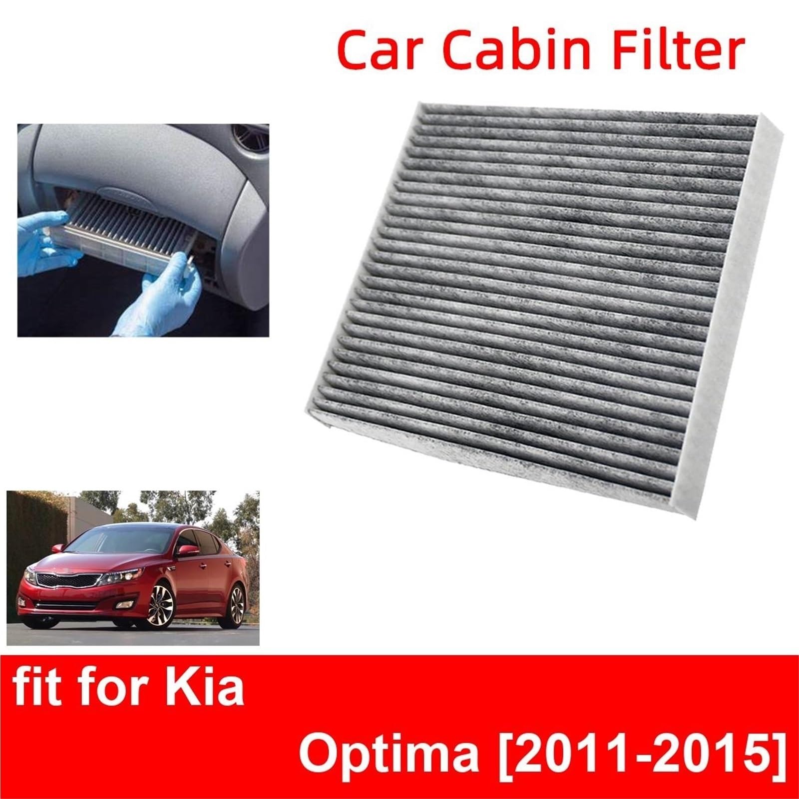 Filtr z węglem aktywnym Filtr powietrza kabinowy do samochodu Kia Optima 2011-2015 Carbon Fiber CF11819 3SF79-AQ000 97133-3SAA0 2TF79-AQ000 97133-A9000(5pcs)