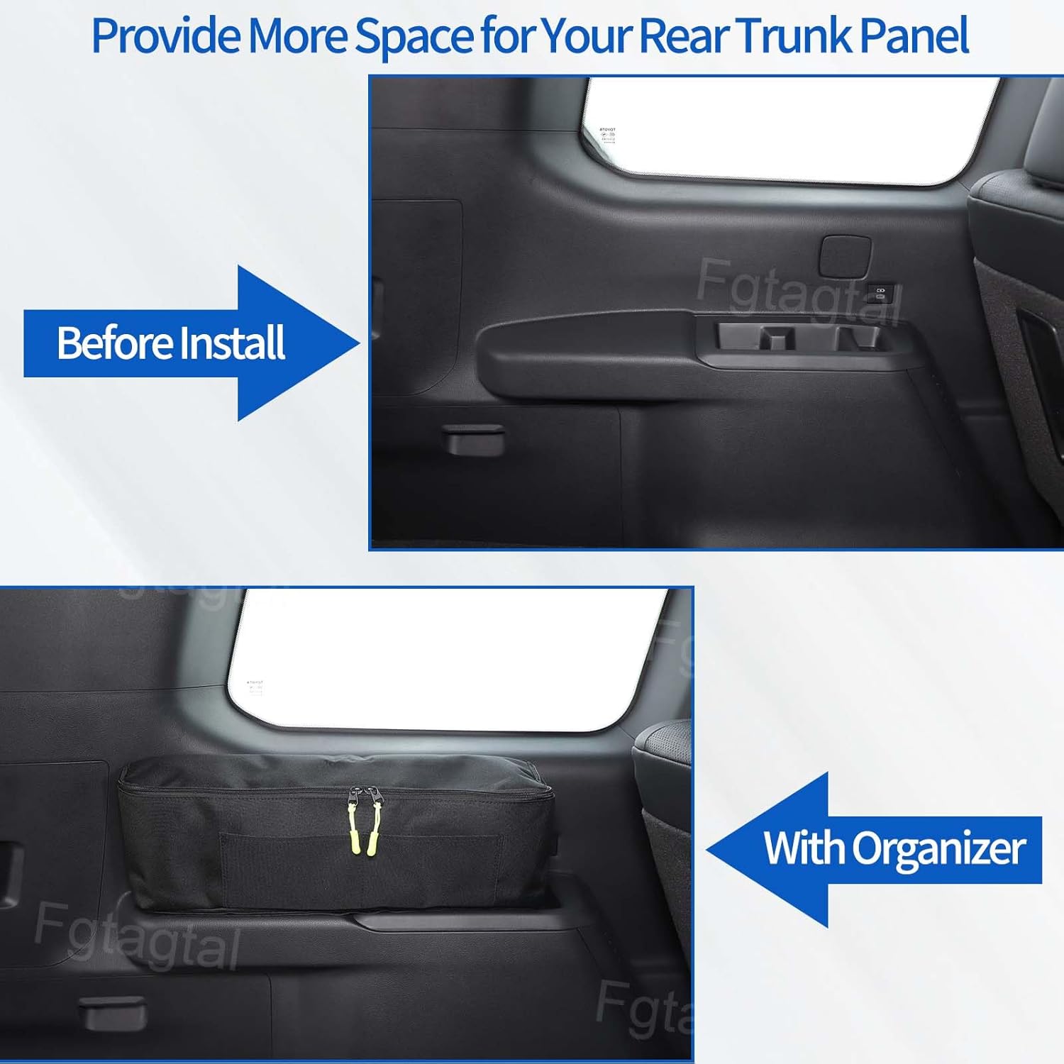 Car Trunk Organizer Compatible with Toyota Land Cruiser Prado 250 J250 JC250 2024 2025, Multifunctional Rear Storage Bag Oxford Cloth Car Bag Storage Trunk Organizer Space Saving (Left Side)