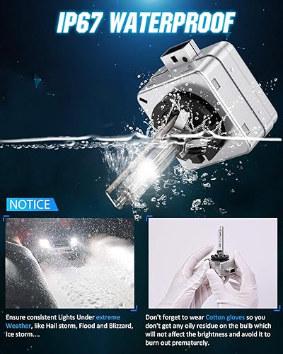 Vista 18 de Nilight Bombillas de xenón HID D1S para faros delanteros, bombilla D1S de 6000 K de haz alto y bajo de xenón de repuesto para automóviles de 12 V