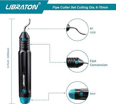 Libraton Tube Cutter, Mini Tubing Cutter, Heavy-duty Pipe Cutter with Deburring Tool for Copper Pipe, Aluminum Pipe, Thin Stainless Steel Pipe
