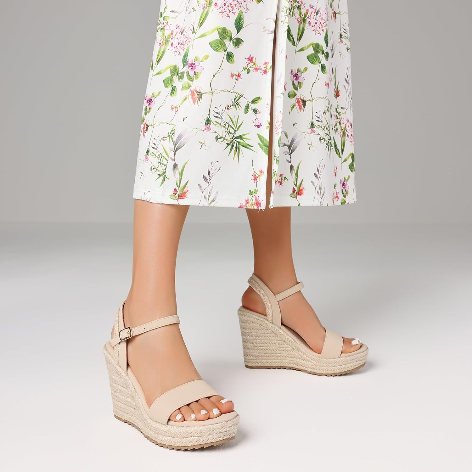 mikarka Women's Espadrille Wedge Sandals: Ankle Strap Platform Open Toe Wedges - Stylish High Heel Dressy Summer Wedges for Women, Inspired by Espadrilles - Image 2