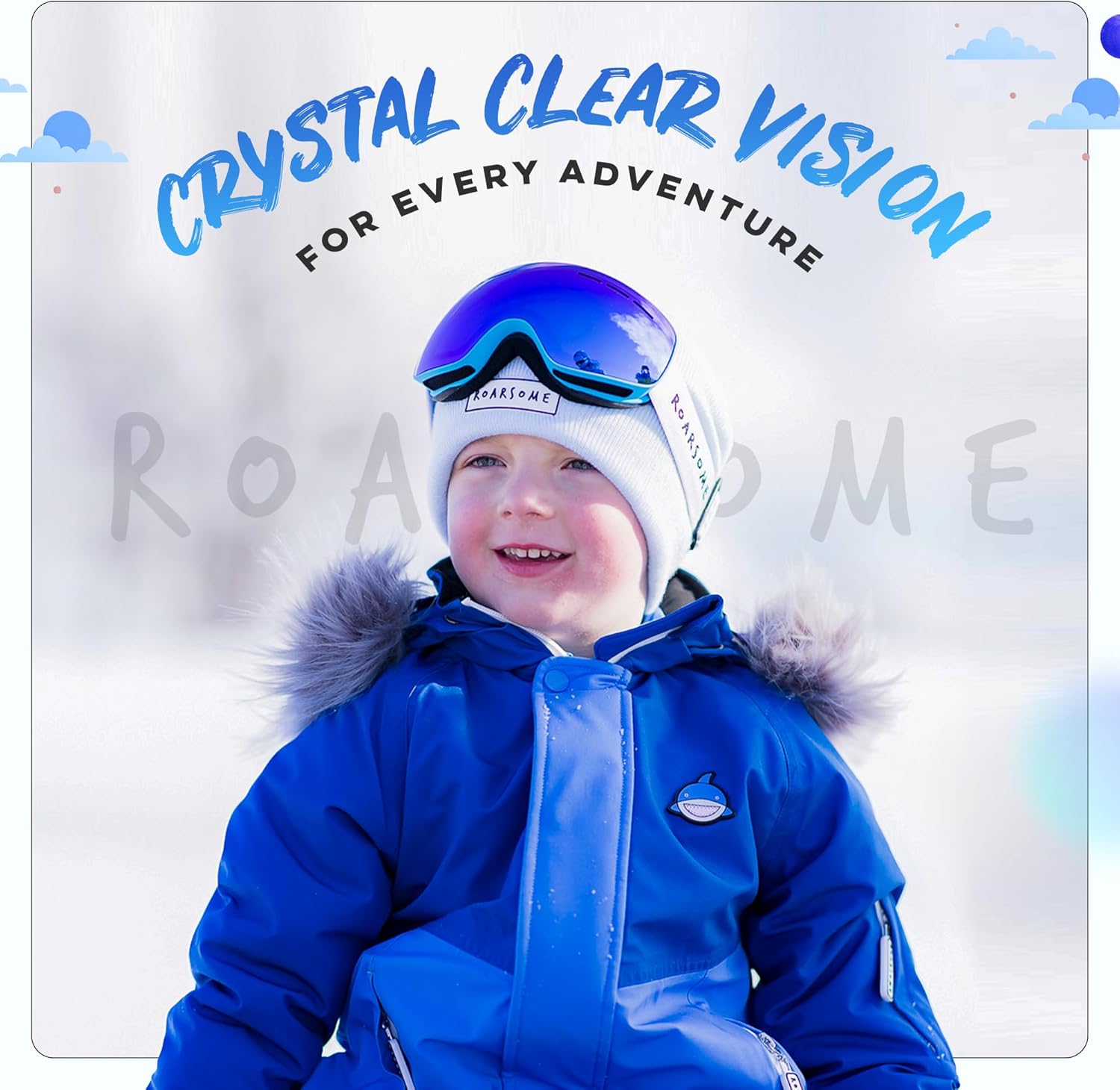 Kids Ski Goggles – Anti-Fog Snowboard Goggles with UV Protection, OTG Design, and Adjustable Strap for Boys & Girls