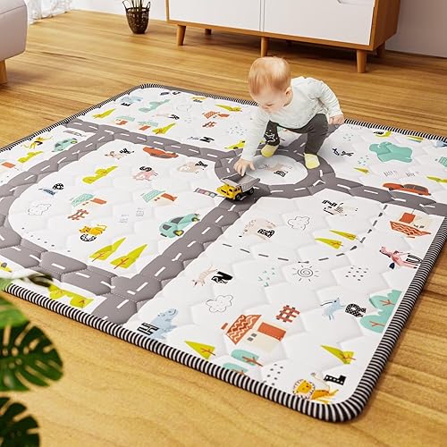 ieBabay Tapete de juego para bebé, tapete de juego de espuma plegable grande para bebés, niños pequeños, niños, antideslizante, suave, tapete de