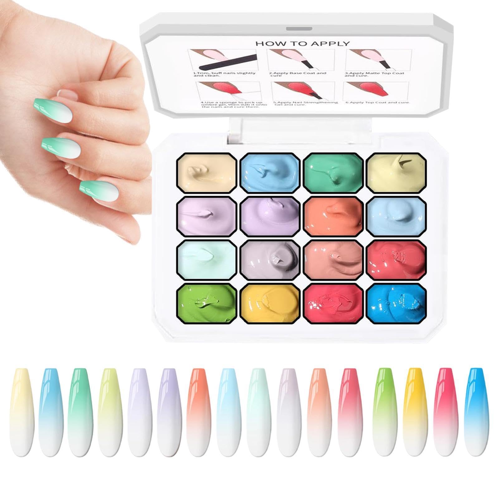 Kit de gel para pintar con 16 colores de larga duracion para unas 8
