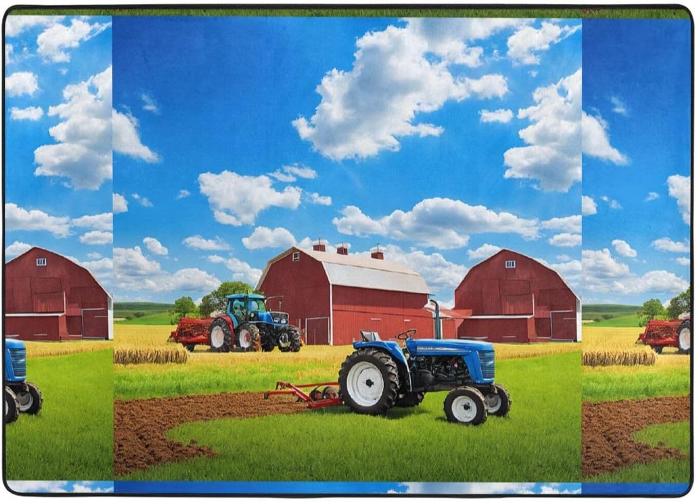 Flannel Non-Slip (Company Farm Tractor) Rug Pad 80×50in Soft Washable Protective for Hardwood Floors Bedroom Bathroom Living Room