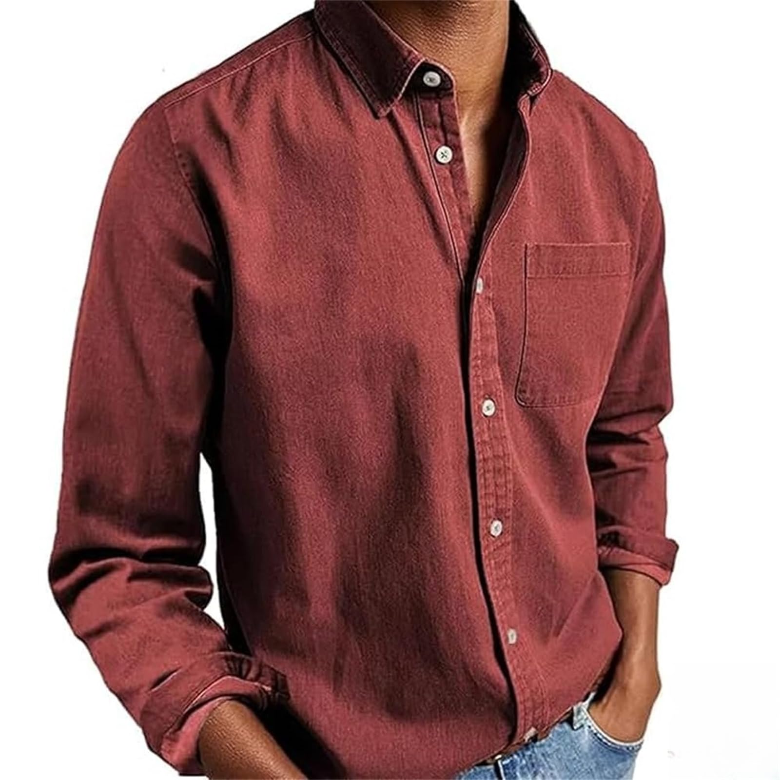 Camisas Ffmani para hombre, con botones, ropa de moda, camisas casuales elegantes para hombre, camisas con bolsillo en el pecho