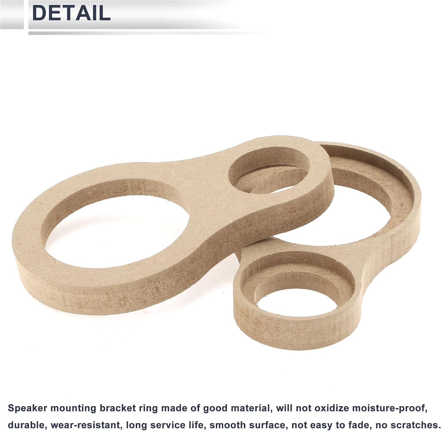 2 Pcs Universal Speaker Spacer Ring Adapter Dual Rings Waterproof for 1" for 3" Speaker Mounting Spacer Bracket Ring Brown Wood image 4