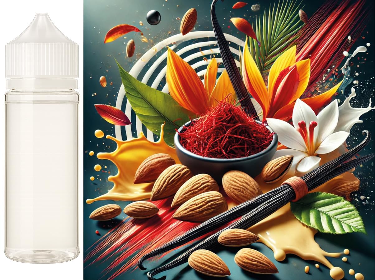 Royal Almond-Saffron Cream - Saffron Almond Vanilla Flavor Concentrate - Vegan - Sasami - 100ml — view 2