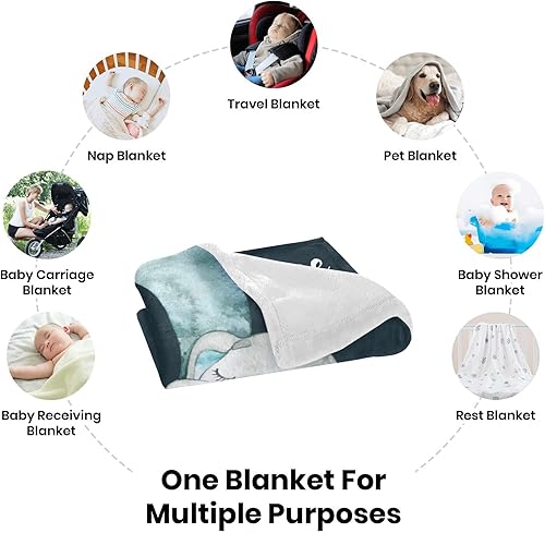 Miniatura 252 de Manta de bebé personalizada con nombre, mantas de bebé de elefante personalizadas para niñas, regalos de bebé, productos para bebés, mantas súper