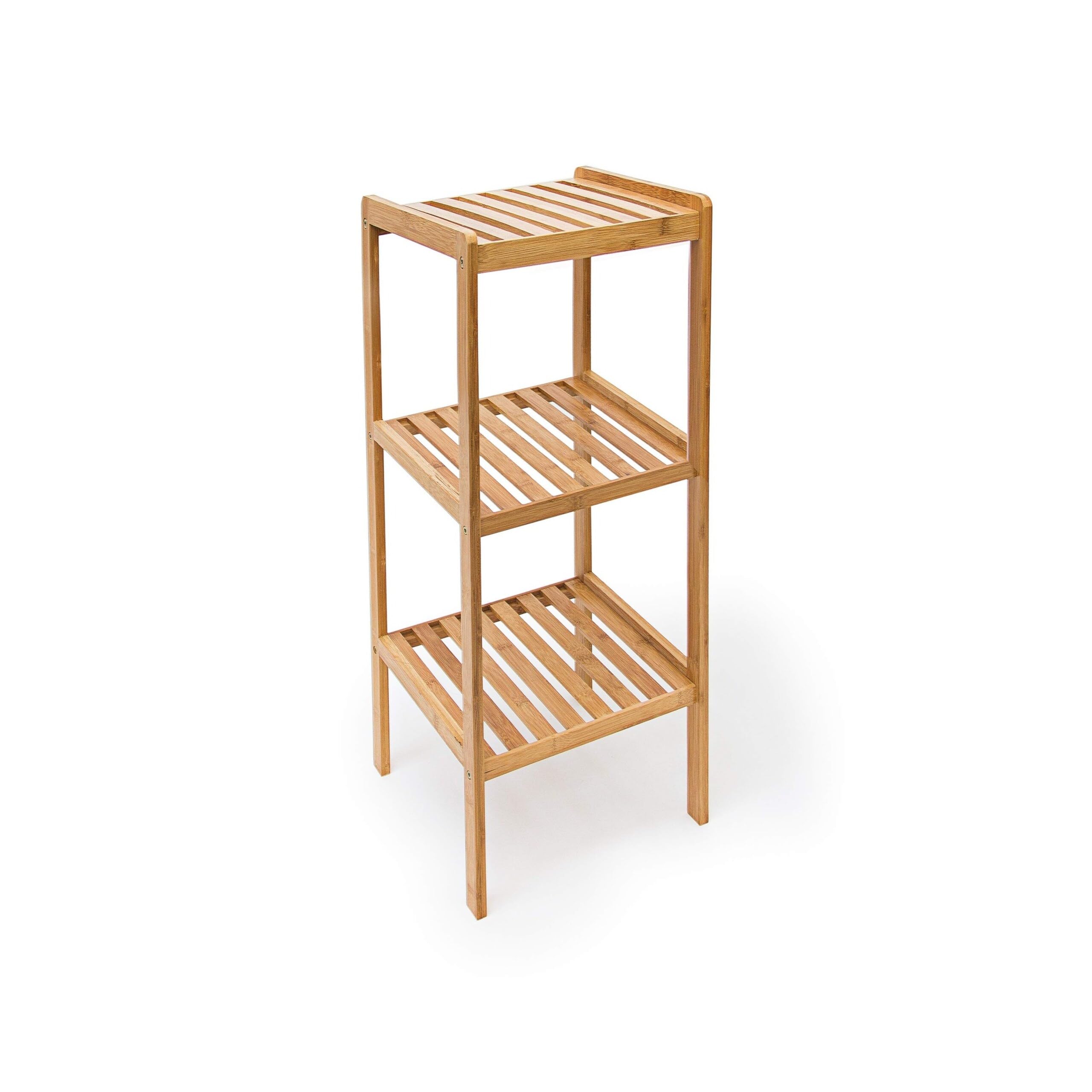Relaxdays Badregal Bambus mit 3 Ablagen HBT: 79 x 33 x 33 cm Schickes Standregal aus natürlichem Holz Bambusregal als Küchenregal oder Holzregal zur Aufbewahrung und Lagerung im Badezimmer – Bild 7