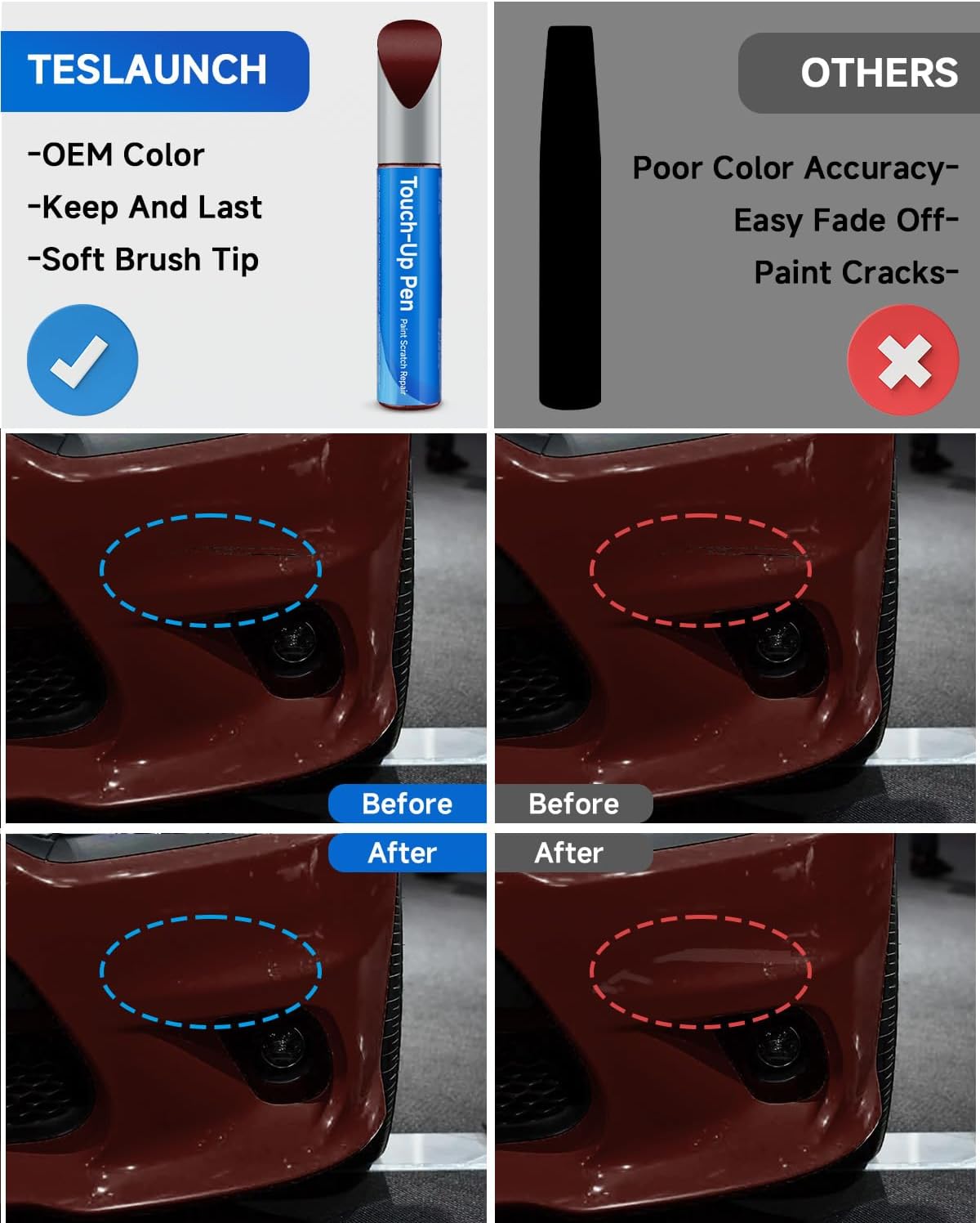 Octane Red/Delmonico Red PRV/NRV Car Touch Up Paint Compatible with Dodge – Scratch Repair Kit, Exact OEM Color Match, Scratch & Rust Repair, Car, Truck & SUV Paint Fix thumbnail