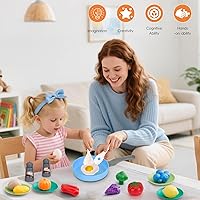 Vista 8 de 35 piezas de accesorios de juguete de cocina para niños, juego de cocina para niños pequeños con ollas, sartenes, utensilios, utensilios de cocina