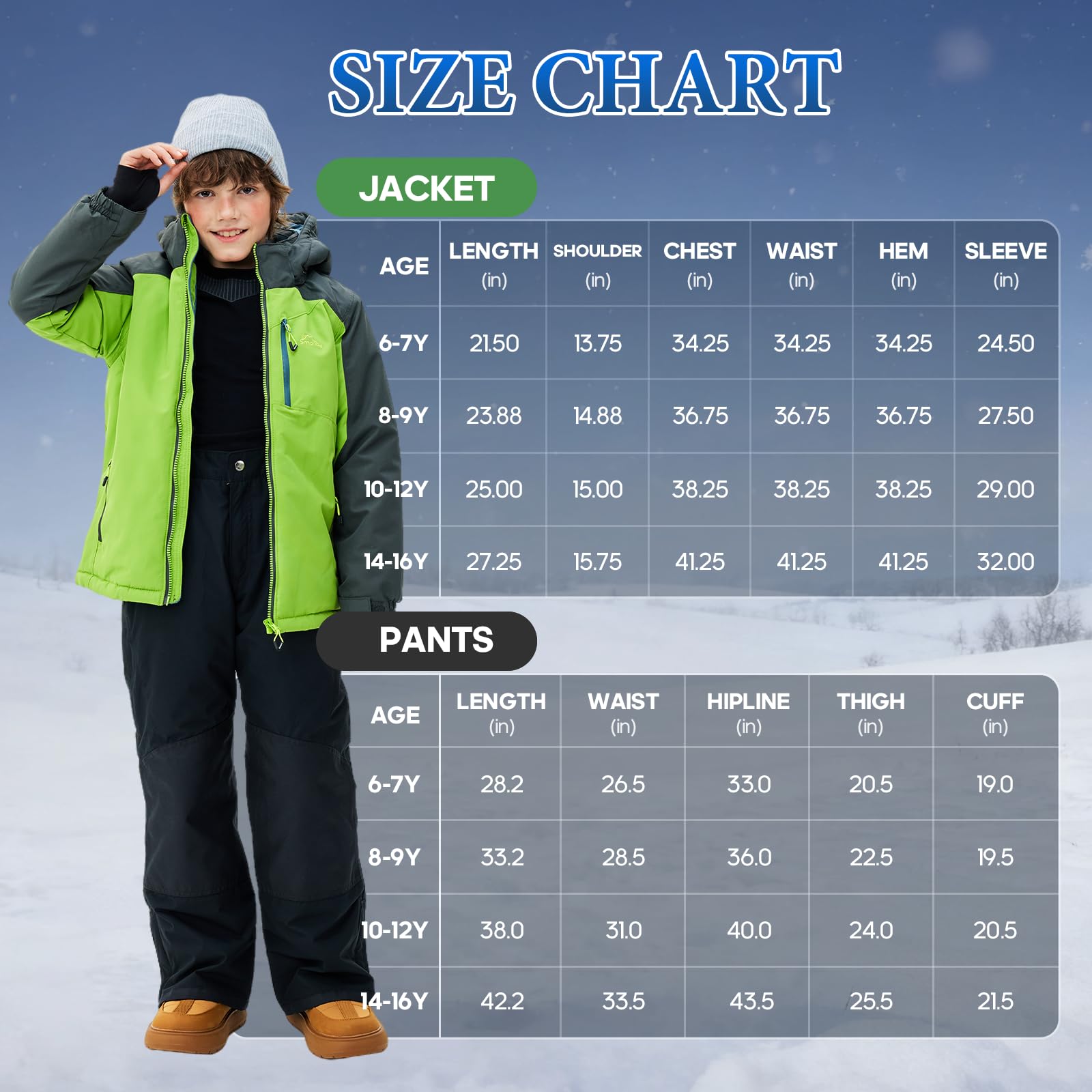SMONTY SNOWER Combinaison de neige pour garçons avec capuche amovible, combinaison de ski, chaleur supplémentaire, combinaison d’hiver