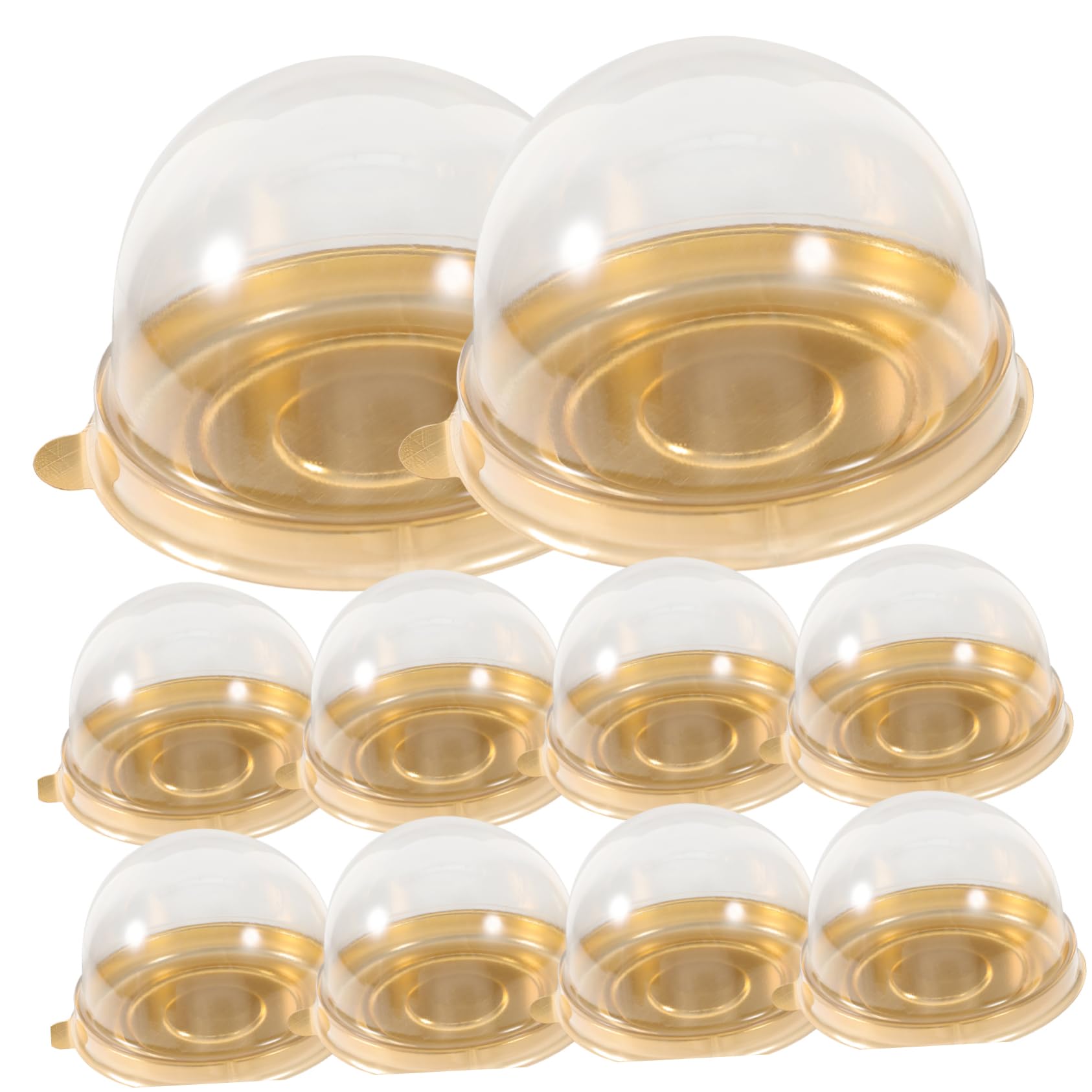 OKUMEYR 50Pcs Cake Packing Cases Individual Cupcake Boxes with Lids Transparent Bakery Boxes for Muffins Treats and Pastries for Parties and Desserts