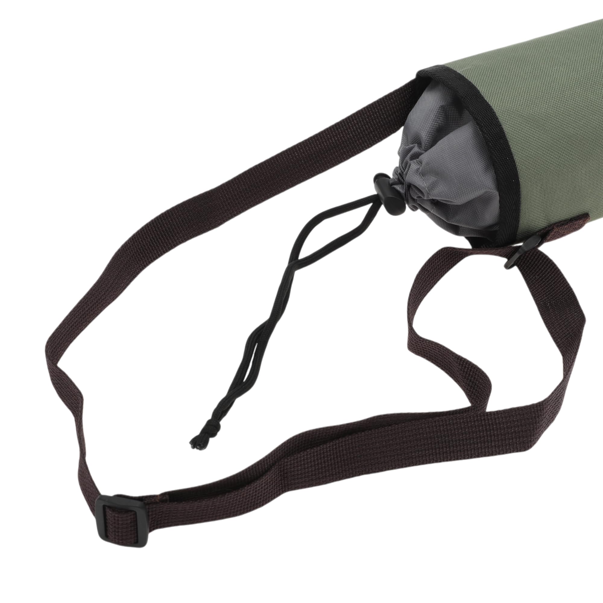 Borsa Isolante per Bottiglia d'Acqua in Tessuto Oxford Cotone Perlato Pellicola in Alluminio Portatile Antiurto con Tracolla Regolabile Sport All'Aperto, 25x9cm, Verde militaresco
