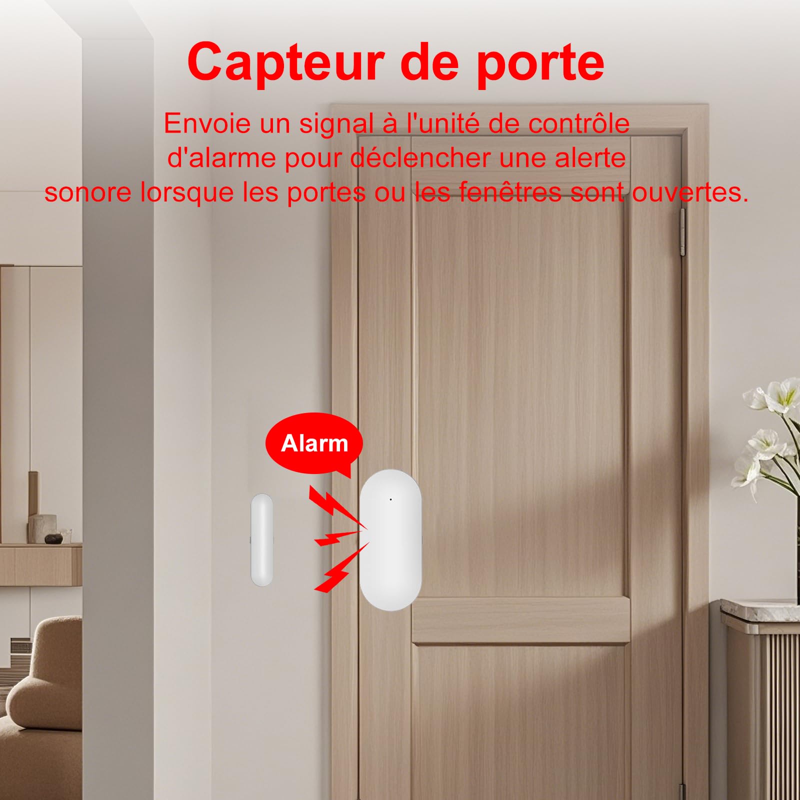 Alarme Maison sans Fil WiFi 4G sans Abonnement, Kit Alarme Maison Connectée 21 Pièces avec Écran Tactile 4,3", Sirène 120 DB, Détecteurs Mouvement et Porte/Fenêtre (Lot de 21 Articles)