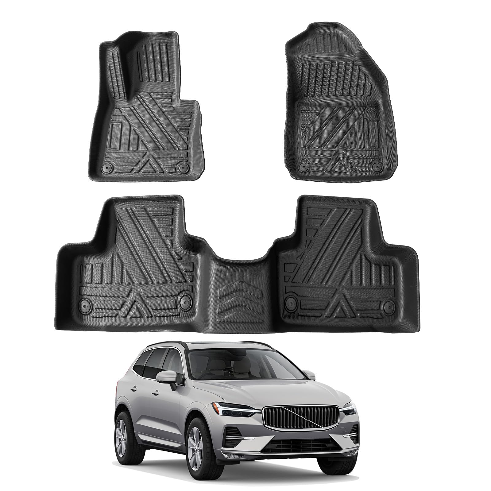 YEE PIN Tappetini Antiscivolo Per Volvo XC60 (2018-2023) – Set Per Console Centrale, Portabicchieri E Vani, In Gomma PVC, Colore Bianco - 3
