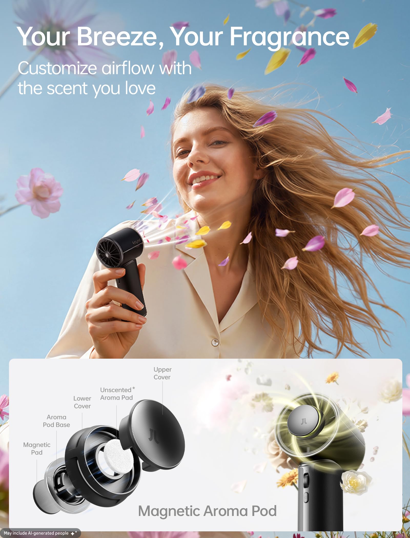 Amazon.com: JISULIFE Handheld Fan - Next‑Gen Cooling: 30H Max