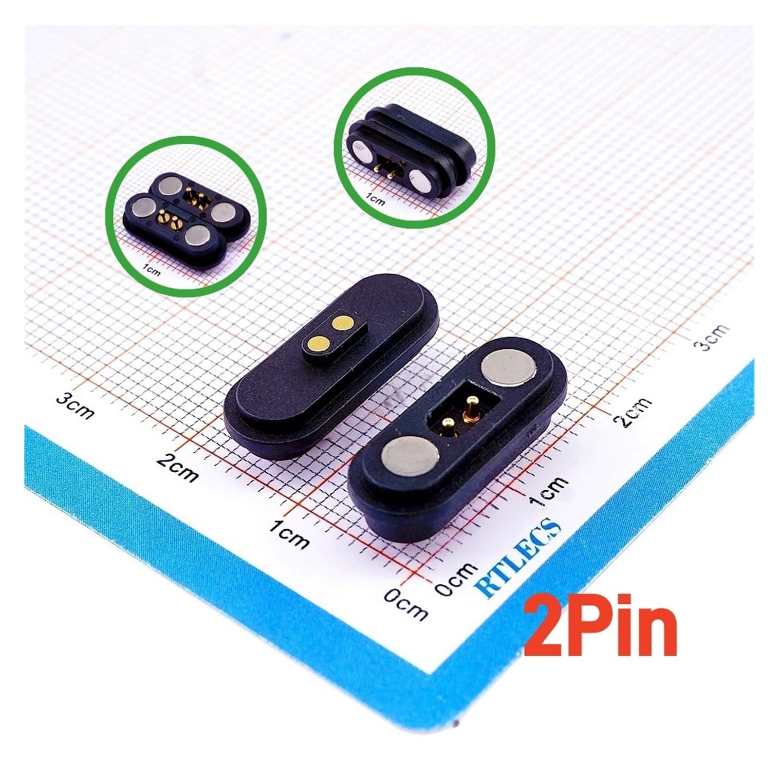 Connettore Pogo Pin magnetico impermeabile 2A 2 3 4 5 6 posizioni Caricato a molla 2,54 mm Maschio Femmina Presa di corrente continua Striscia di contatto(2P Wire MF)