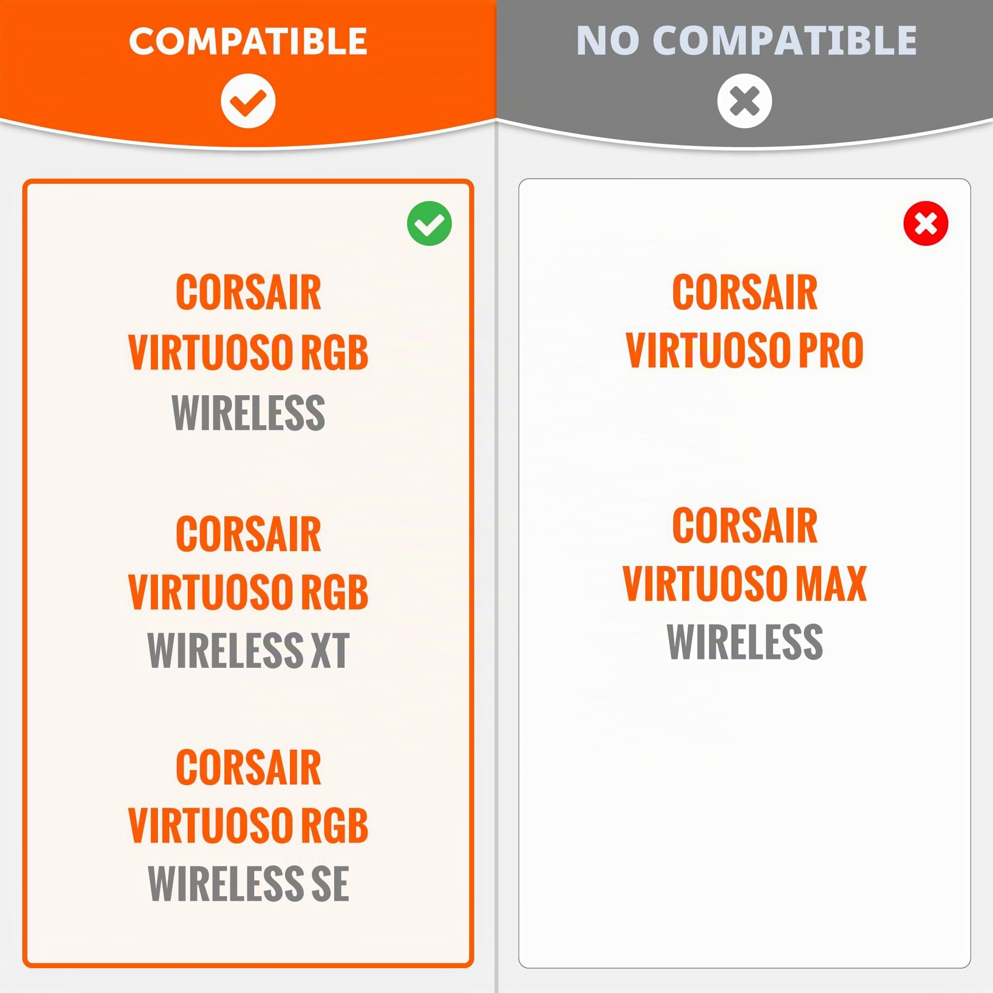 WC Freeze Virtuoso - Almohadillas de Gel refrigerante para Auriculares para Juegos Corsair Virtuoso de Wicked Cushions - Mayor Durabilidad, Grosor y Aislamiento de Sonido | Negro