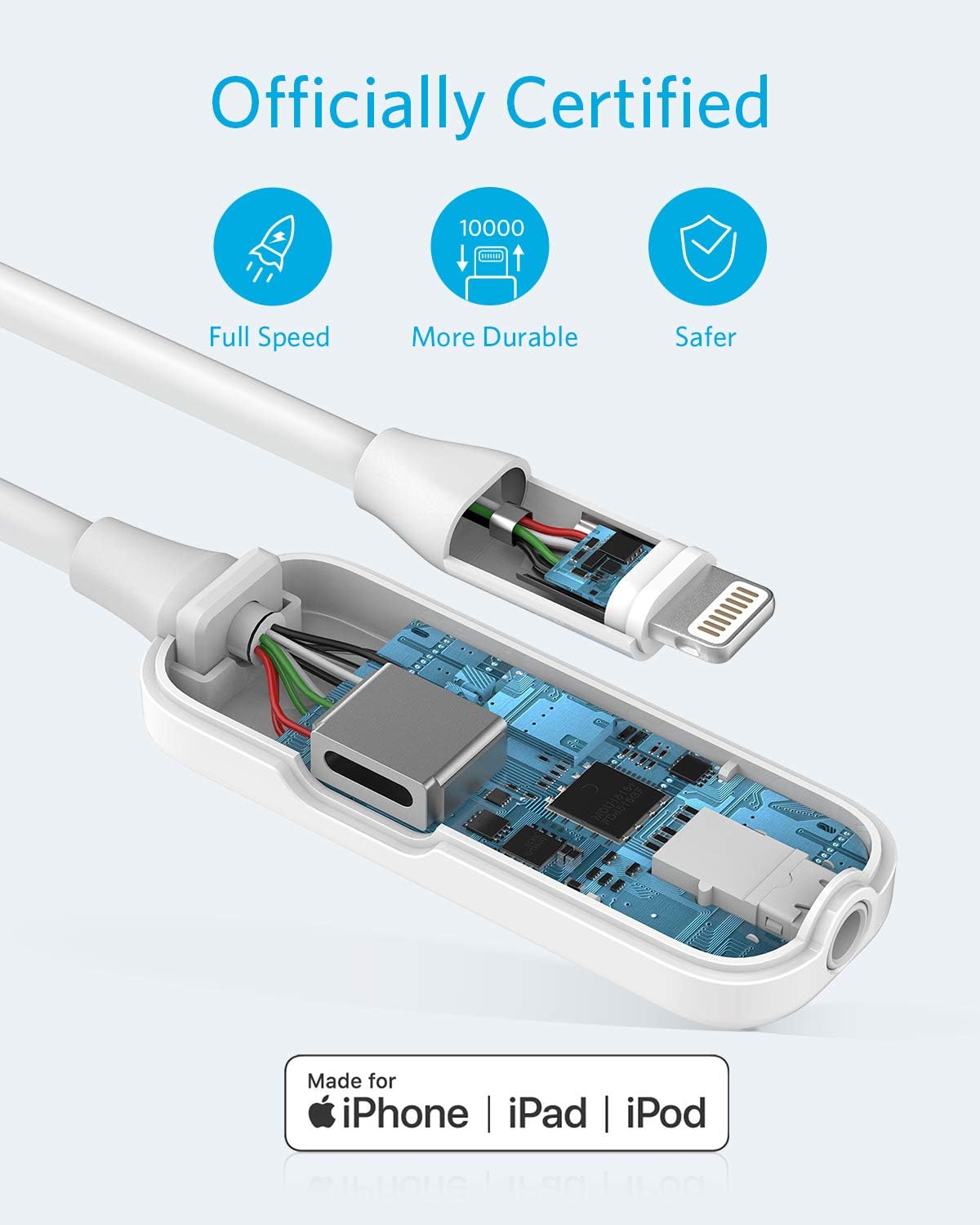 Special Anker Lightning to 3.5mm Headphone Jack Adapter, [MFi Certified] 2-in-1 Audio & Lightning Charging Adapter for iPhone 12 /12 Mini/12 Pro/12 Pro Max/11/XR/XS/X/8